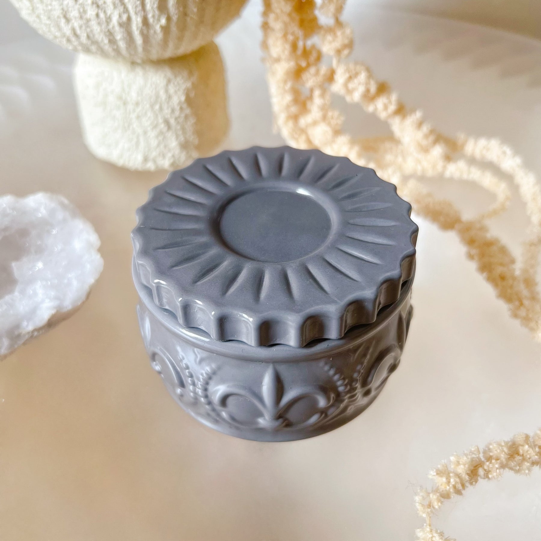 Handcrafted Retro Round Trinket Box - LMJ Candles