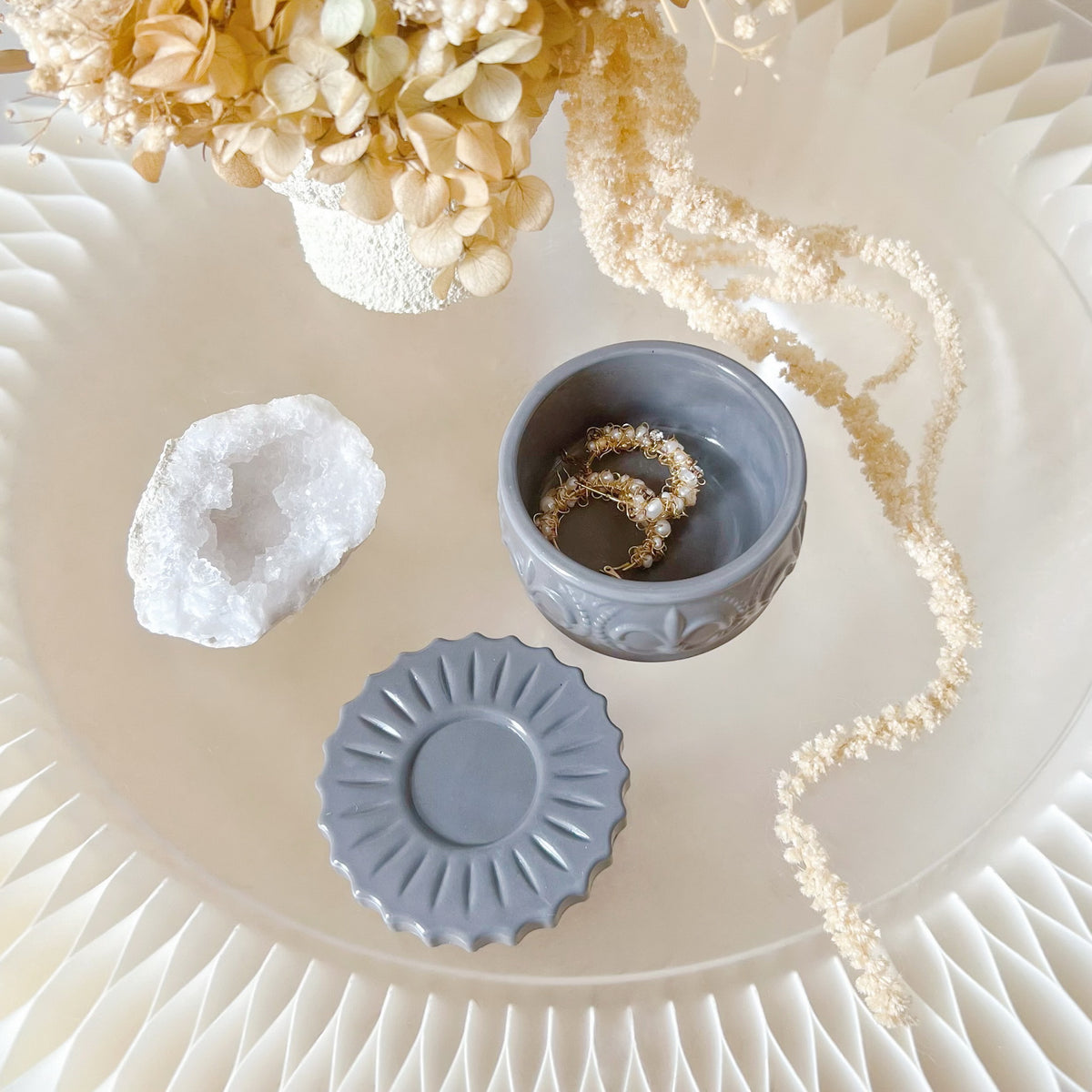 Handcrafted Retro Round Trinket Box - LMJ Candles