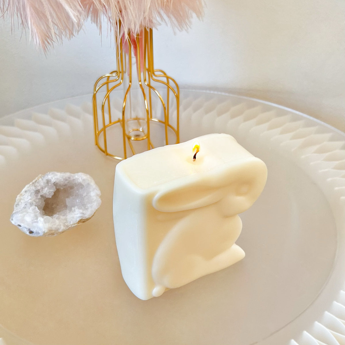 Bunny Book Shaped Scented Soy Candle, Easter Candle, LMJ Candles