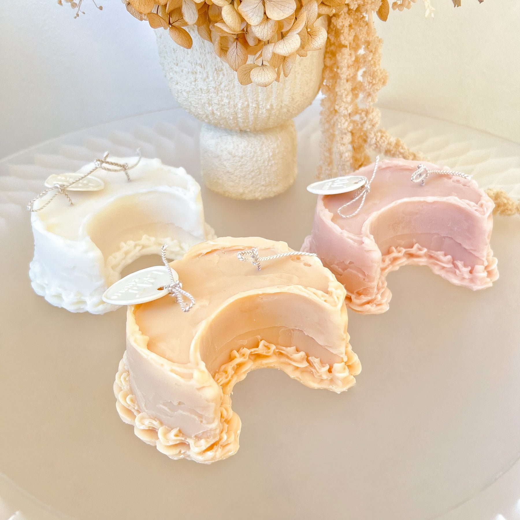 Moon Shaped Cake Scented Soy Candle, Dessert Candle, LMJ Candles