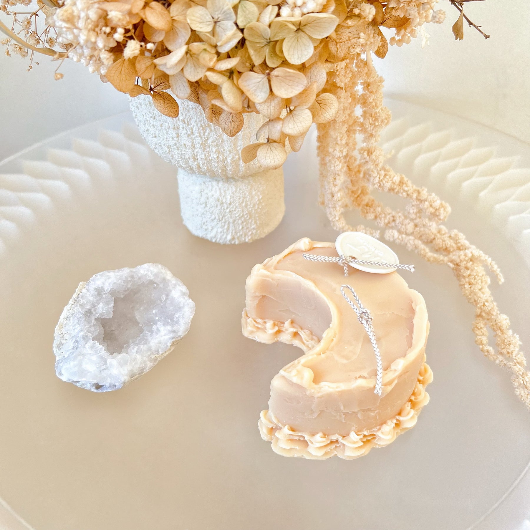 Moon Shaped Cake Scented Soy Candle, Dessert Candle, LMJ Candles