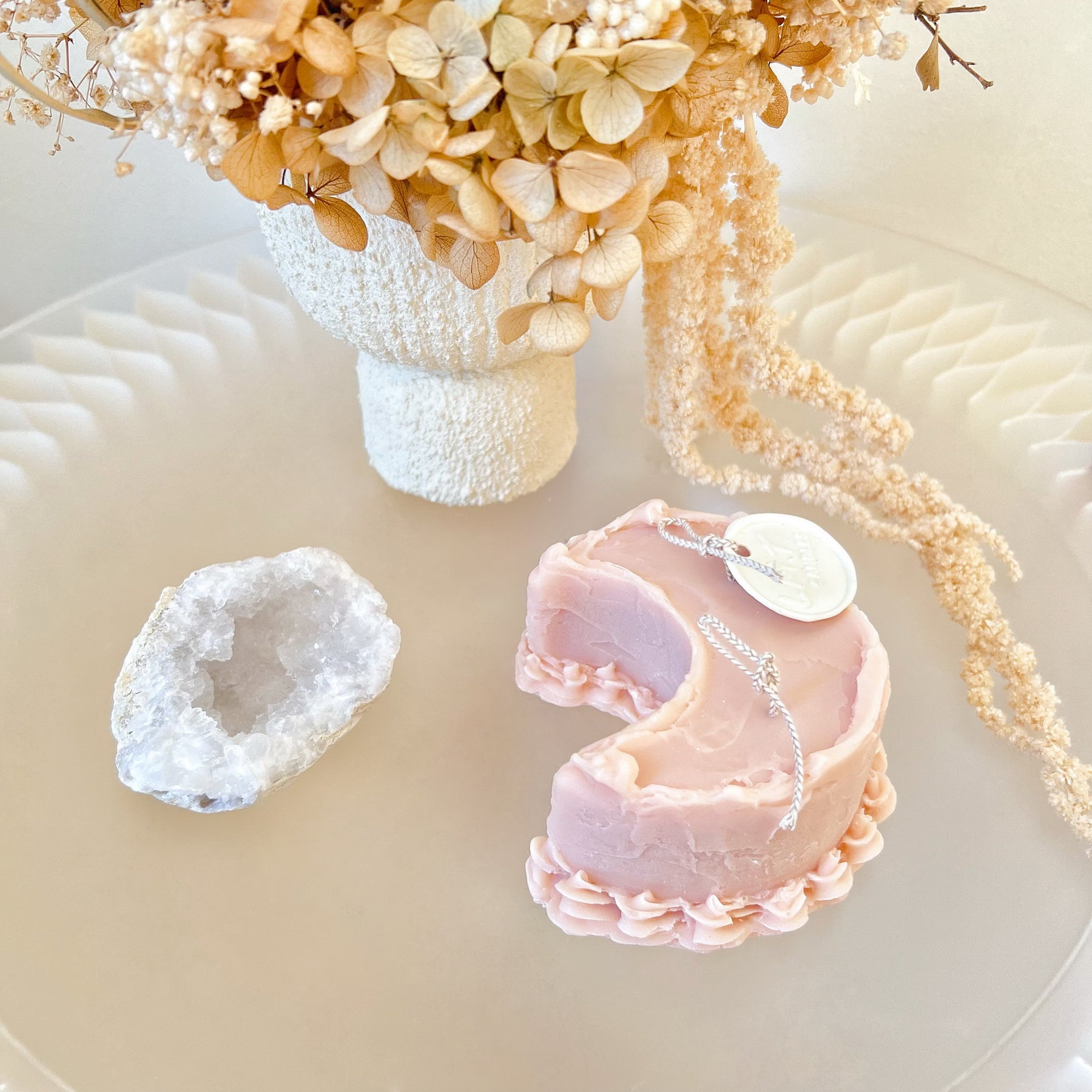 Moon Shaped Cake Scented Soy Candle, Dessert Candle, LMJ Candles