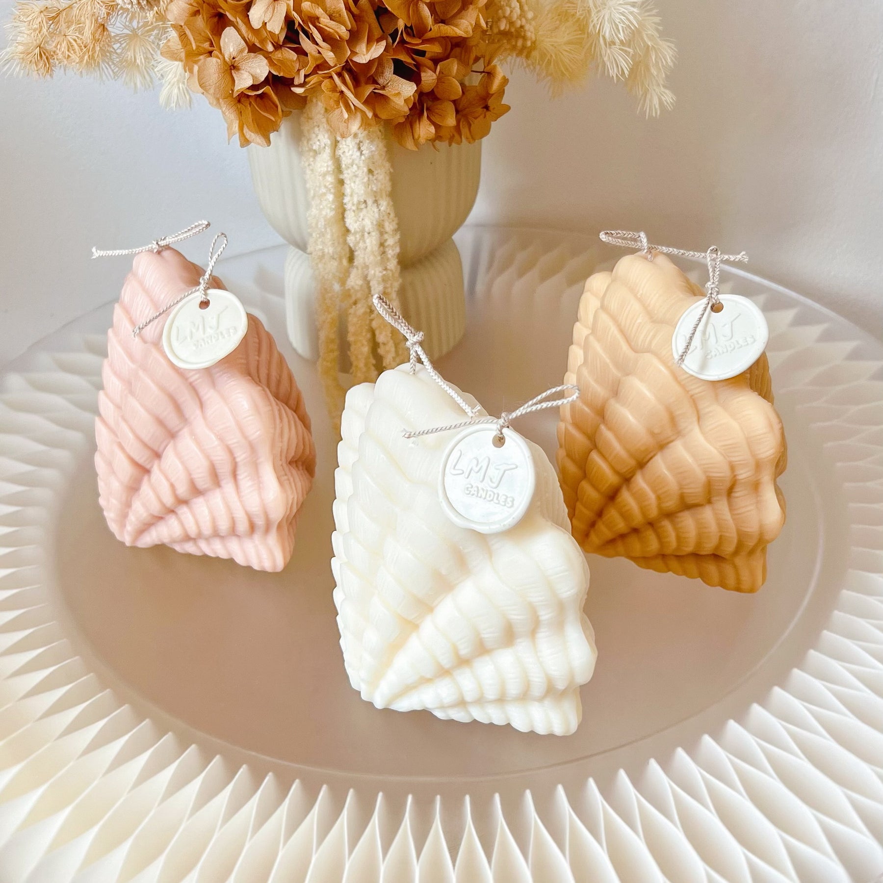 Large Shell Shaped Scented Soy Candle, Home Décor - LMJ Candles
