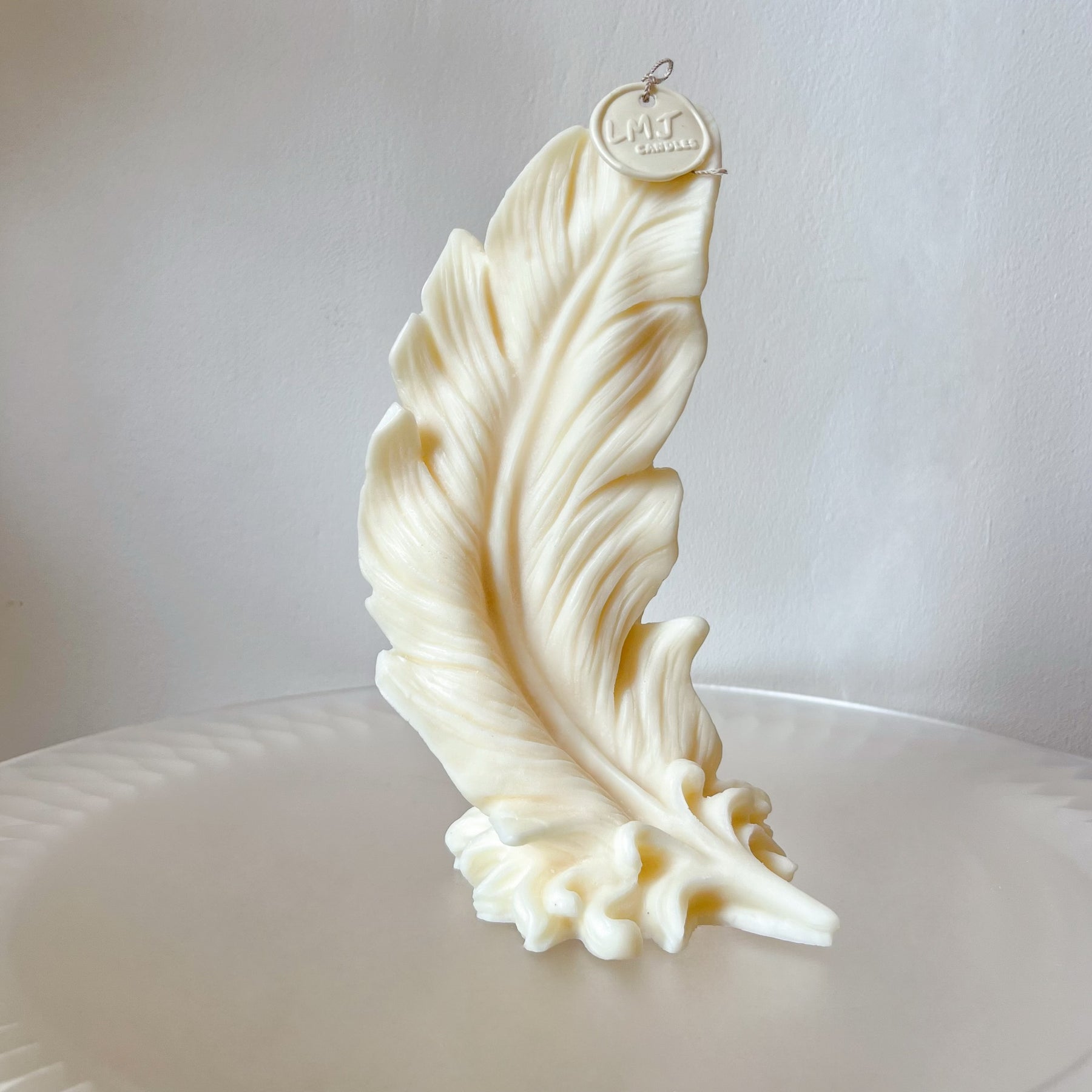 Large Feather Shaped Scented Soy Statement Candle, LMJ Candles