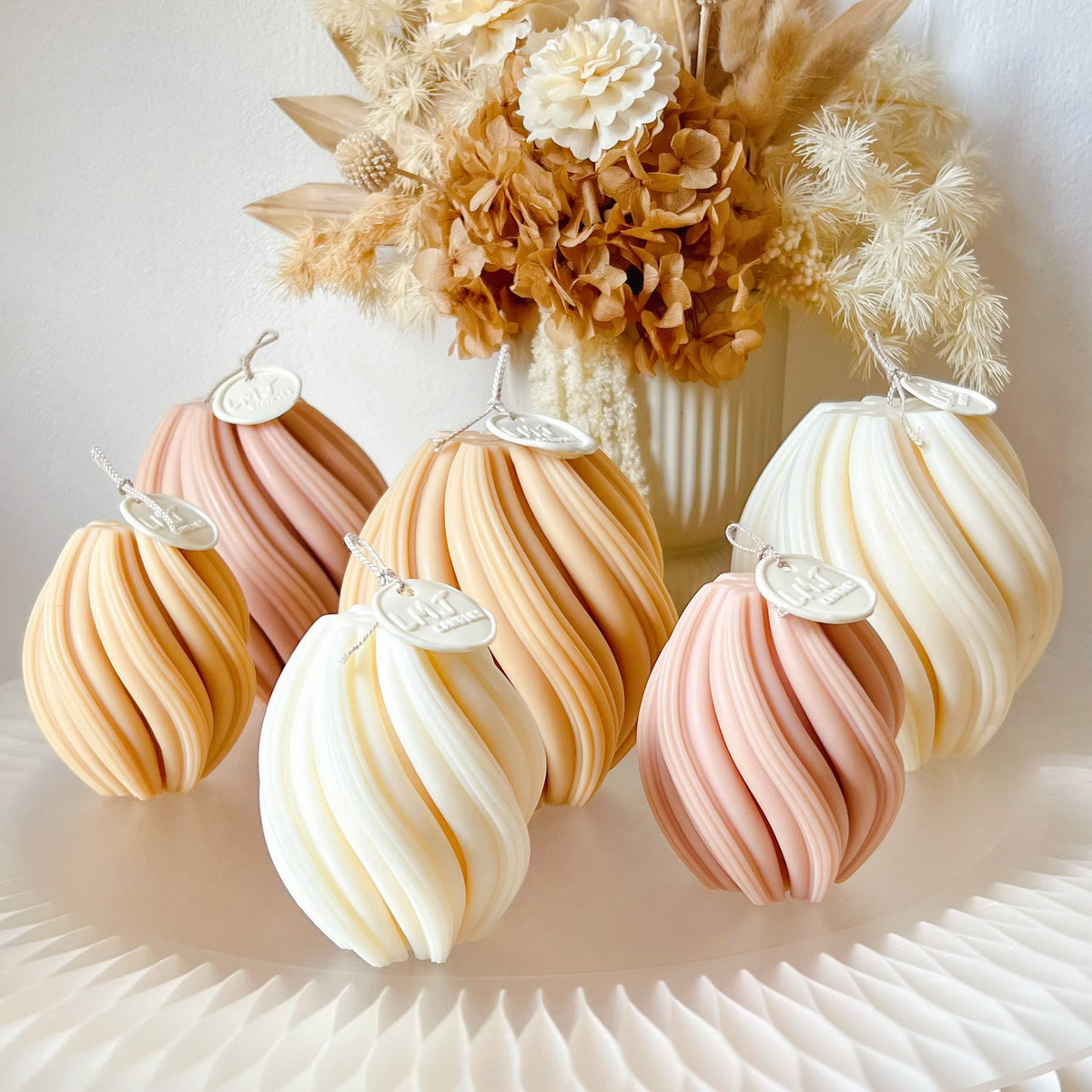 Centerpiece Home Décor - Swirl Sculptural Candle Set | LMJ Candles