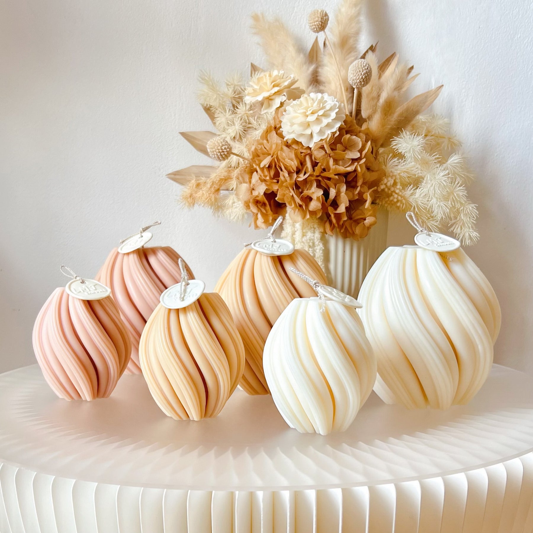 Centerpiece Home Décor - Swirl Sculptural Candle Set | LMJ Candles