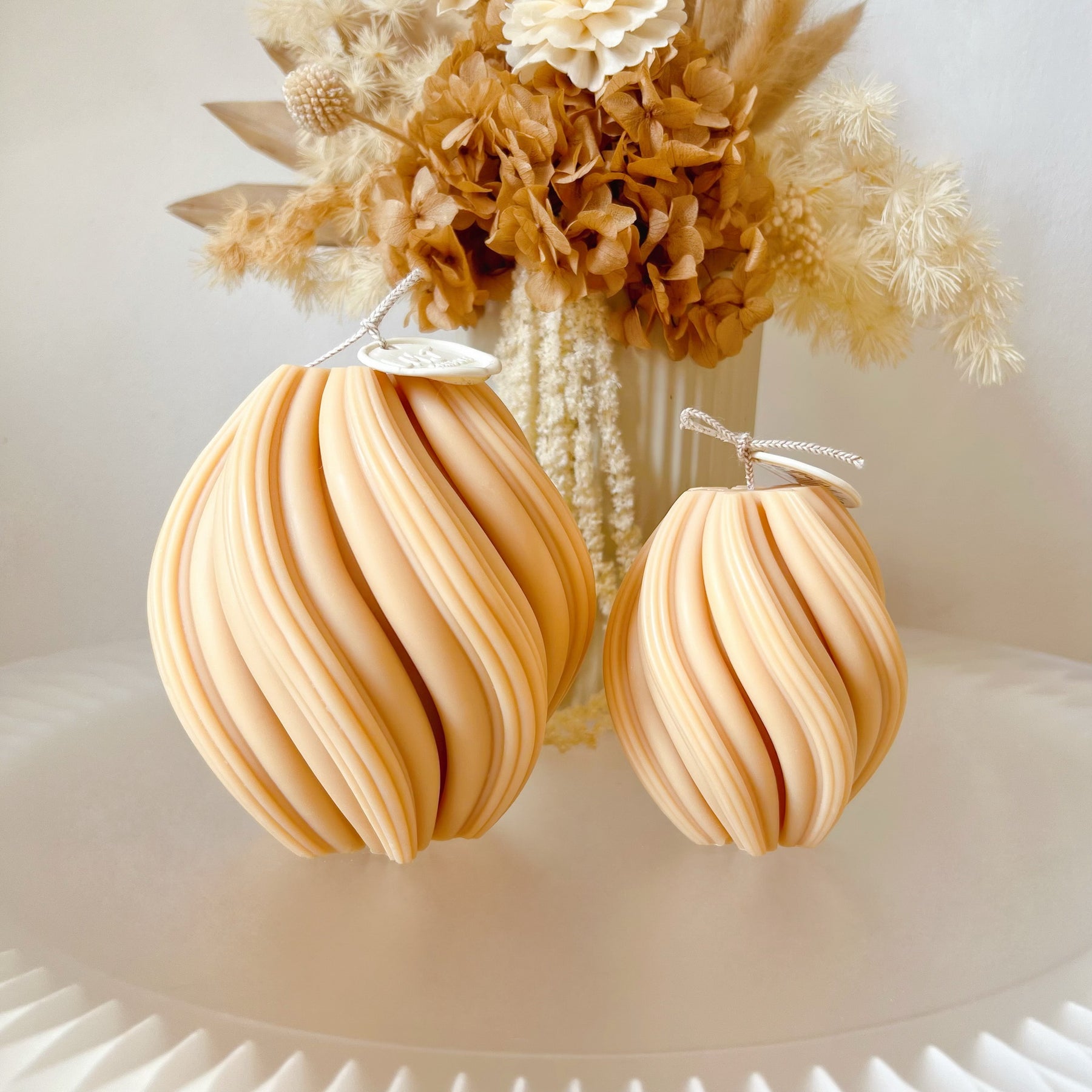 Centerpiece Home Décor - Swirl Sculptural Candle Set | LMJ Candles