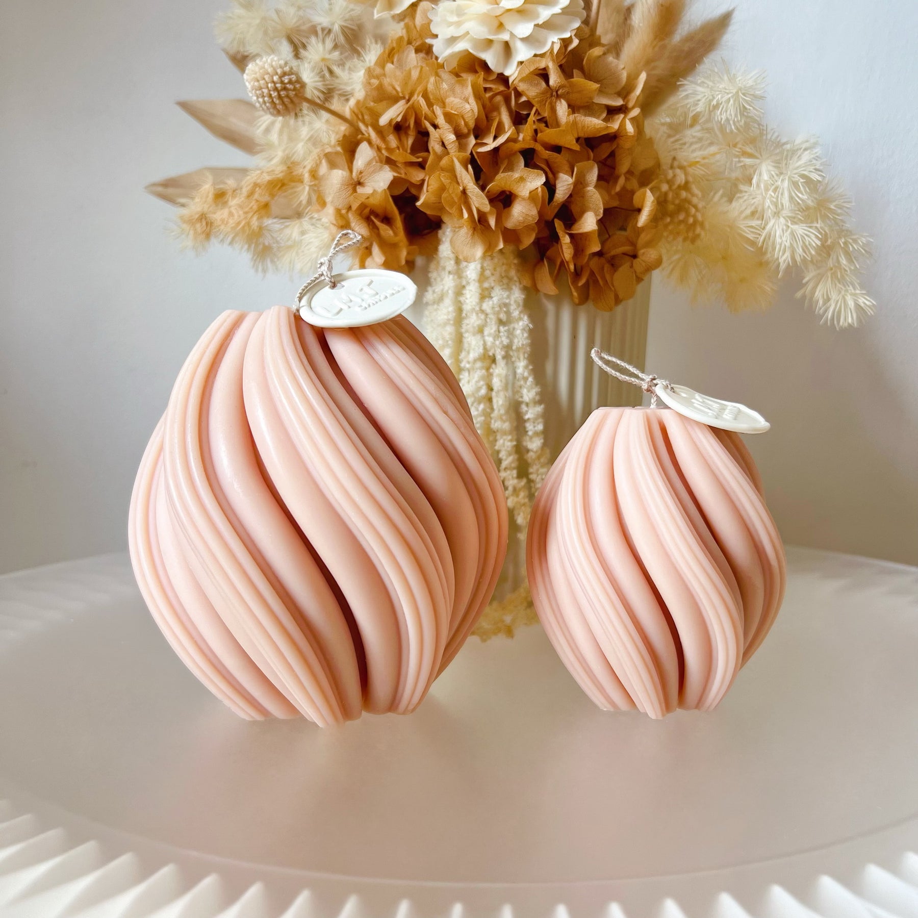 Centerpiece Home Décor - Swirl Sculptural Candle Set | LMJ Candles