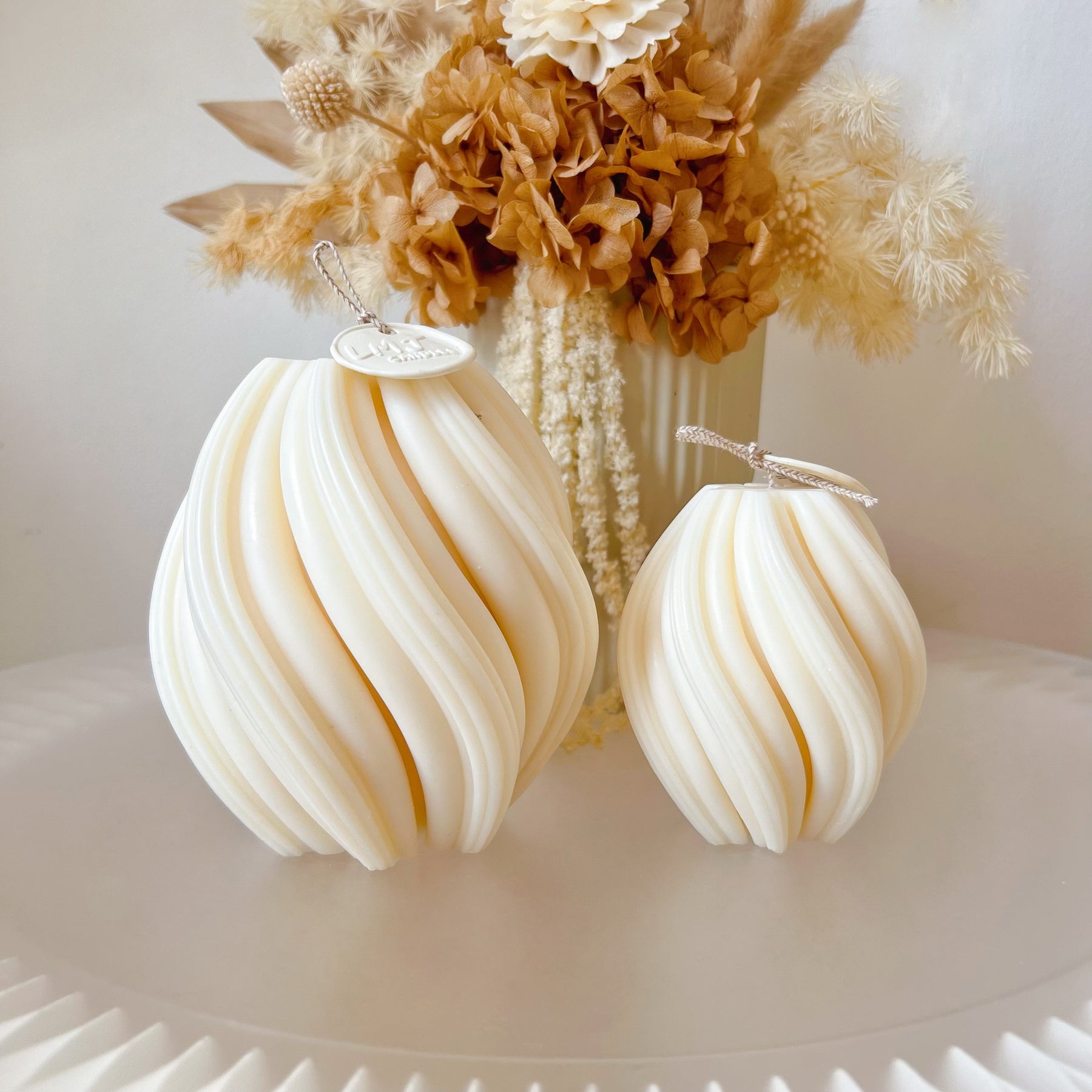 Centerpiece Home Décor - Swirl Sculptural Candle Set | LMJ Candles