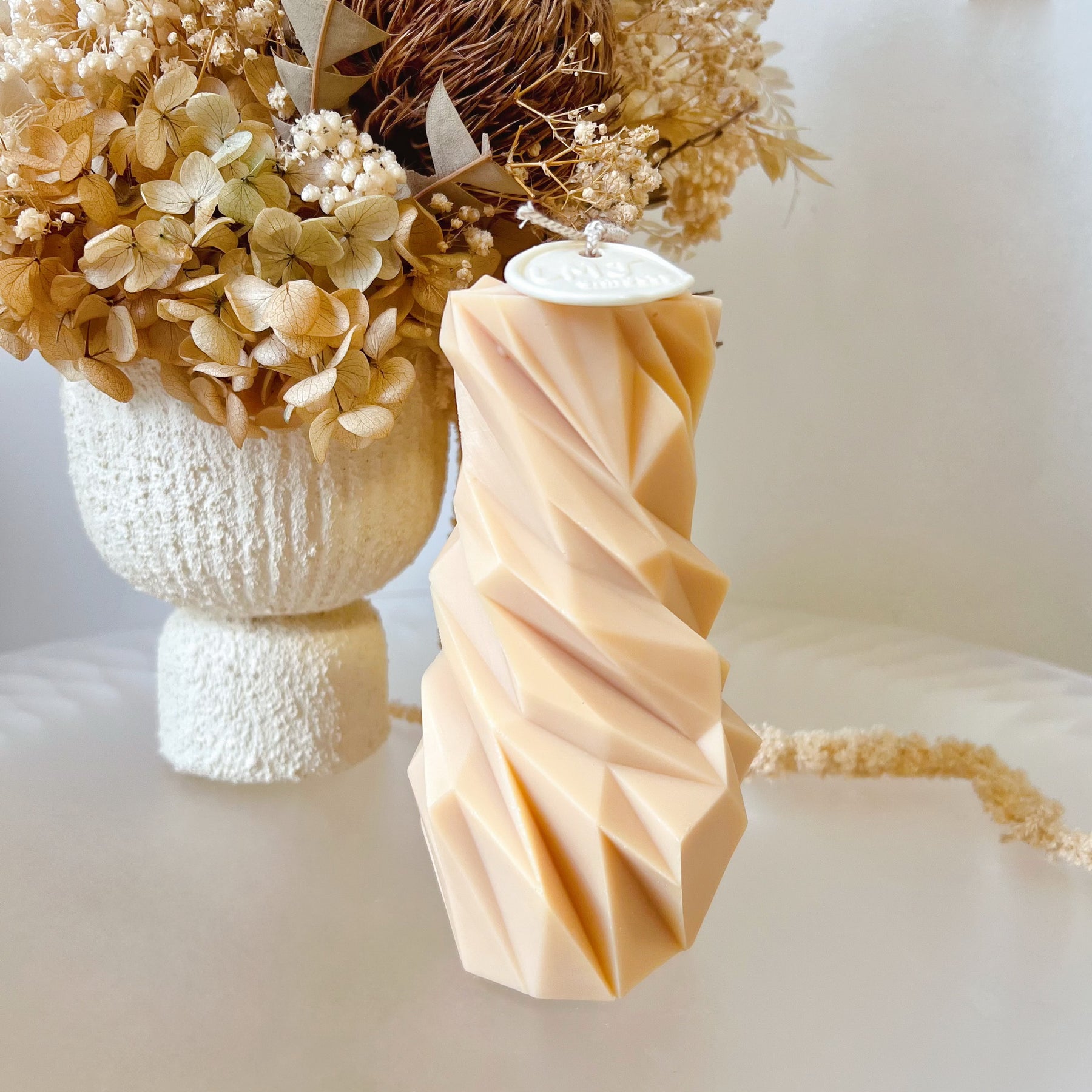 Diamond Scented Soy Pillar Candle, Column Candle - LMJ Candles