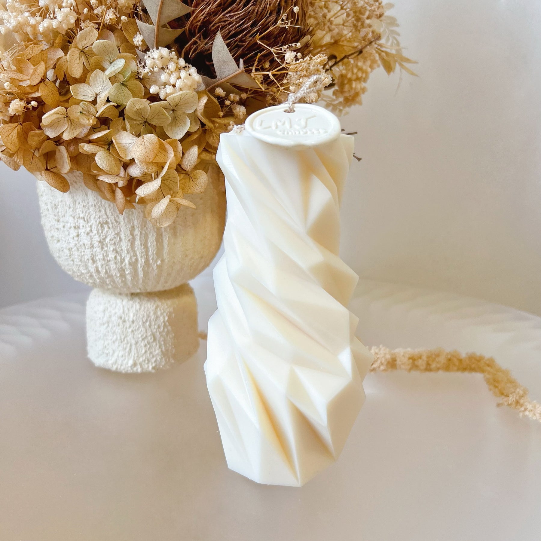 Diamond Scented Soy Pillar Candle, Column Candle - LMJ Candles