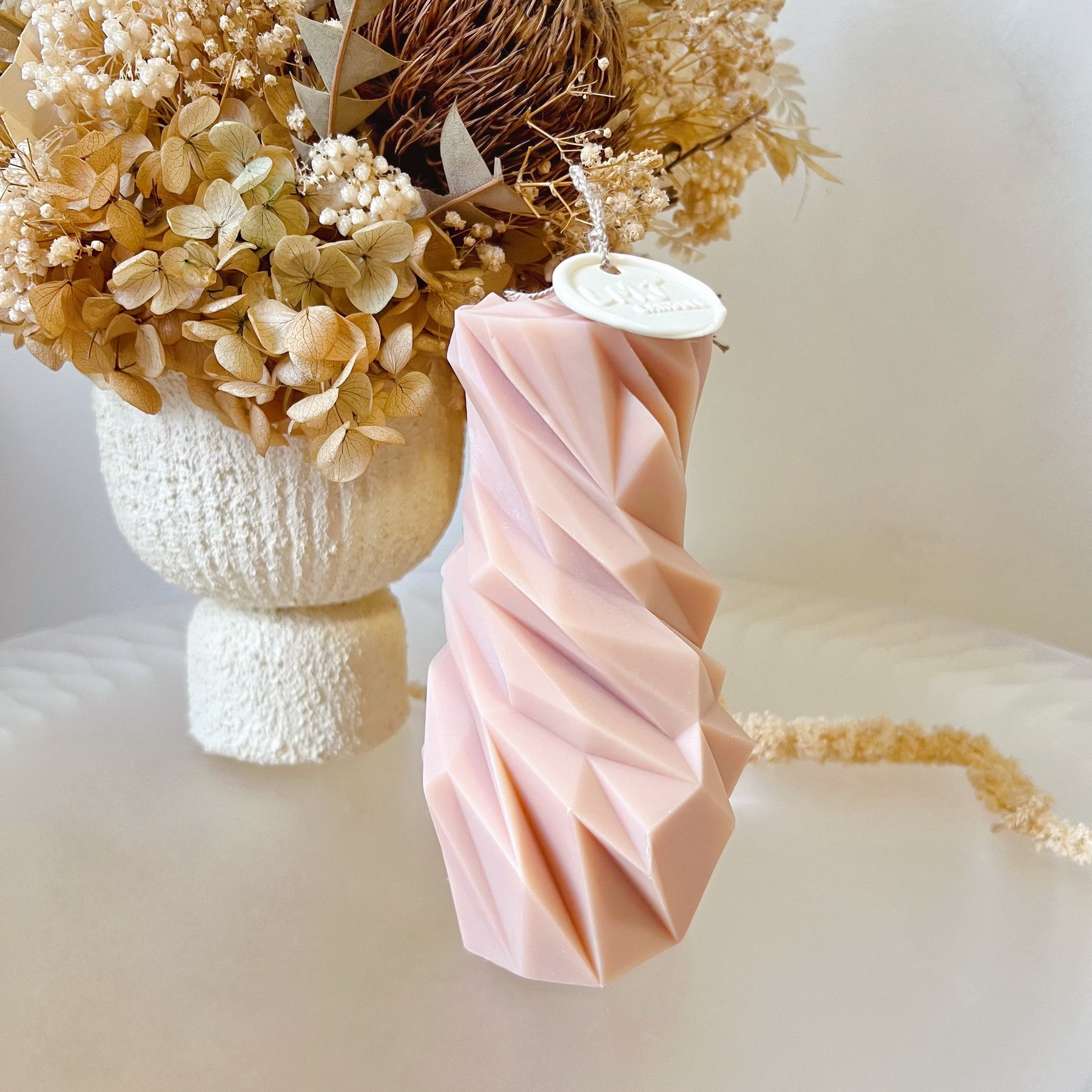 Diamond Scented Soy Pillar Candle, Column Candle - LMJ Candles