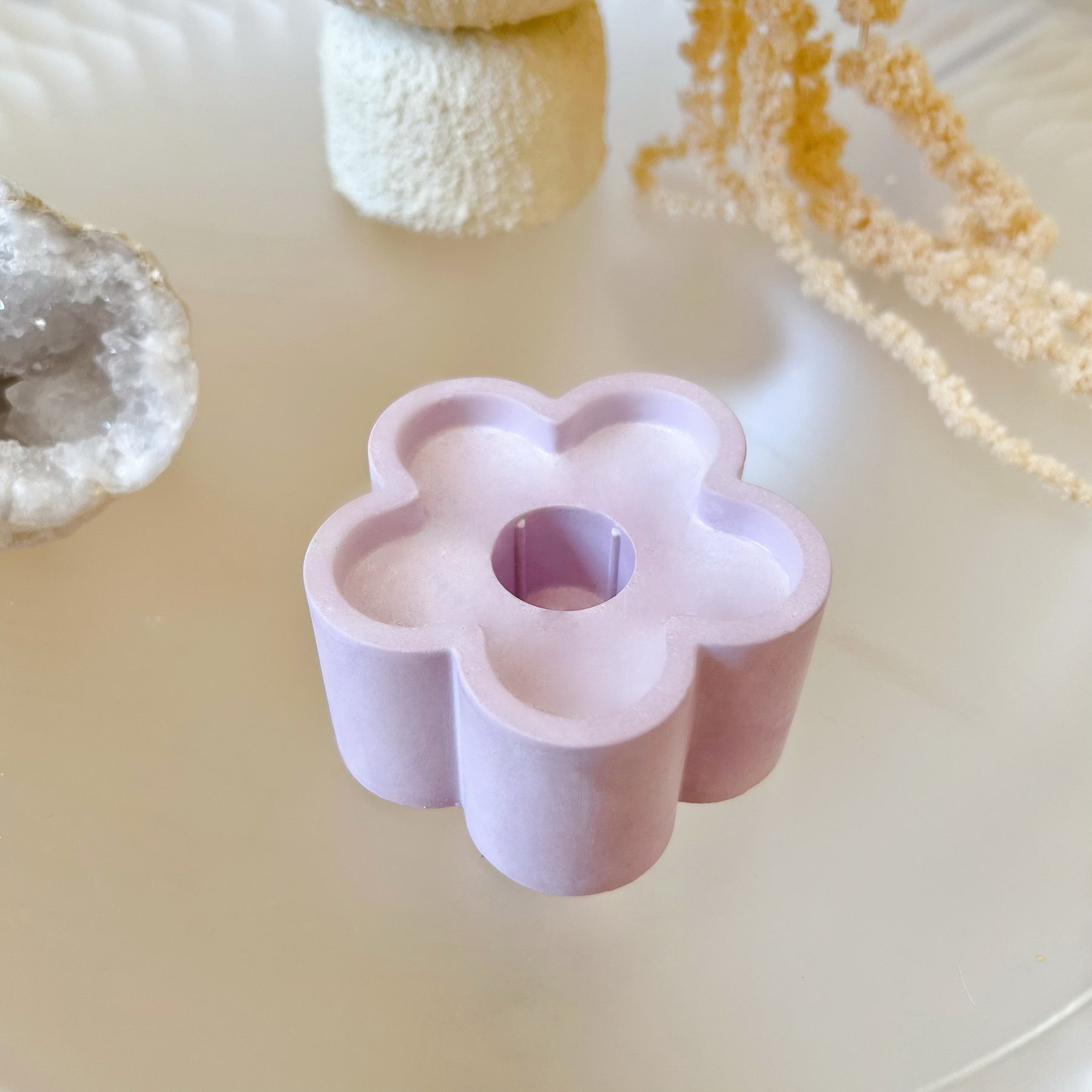 Handmade Cute Flower Taper Candle Holder - LMJ Candles