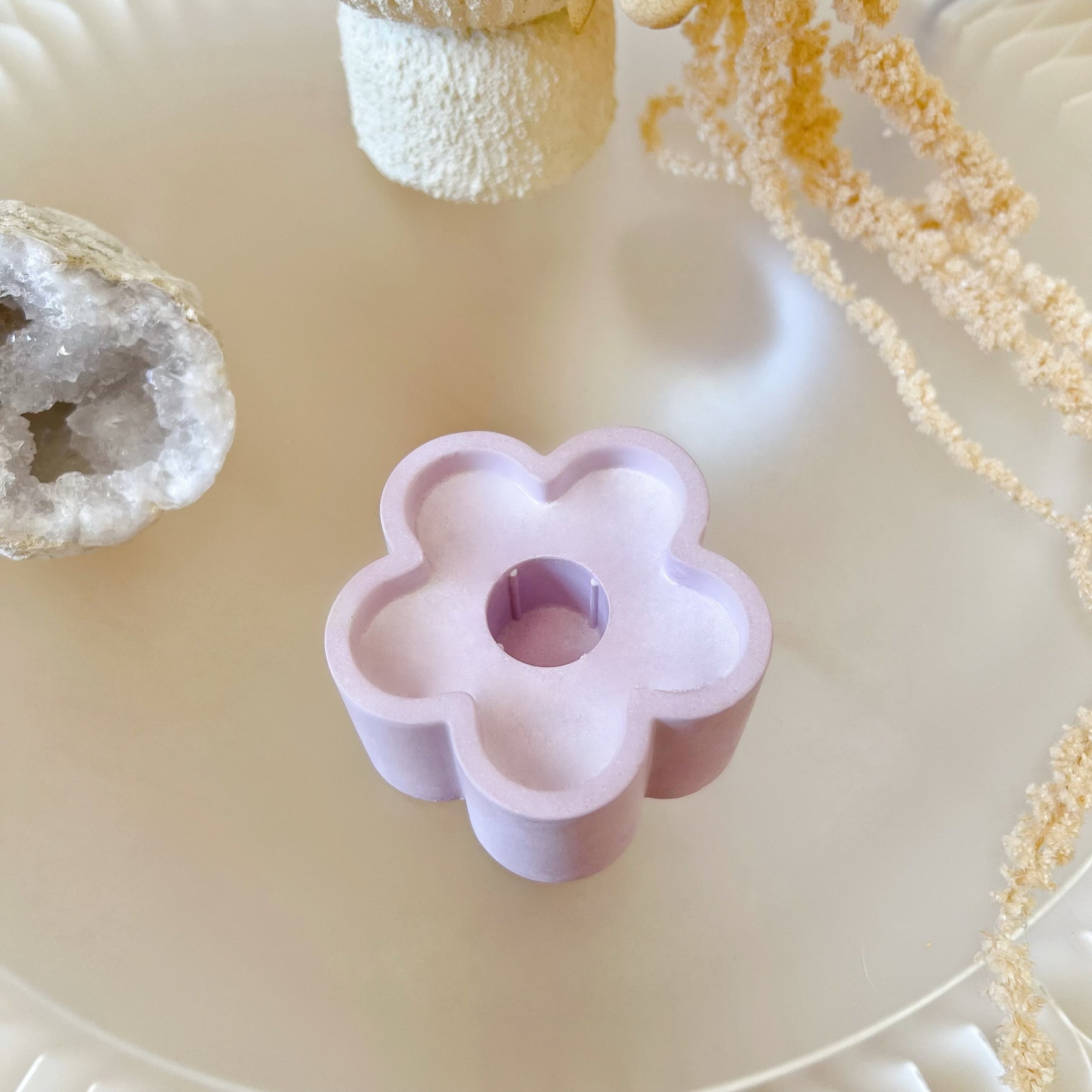 Handmade Cute Flower Taper Candle Holder - LMJ Candles