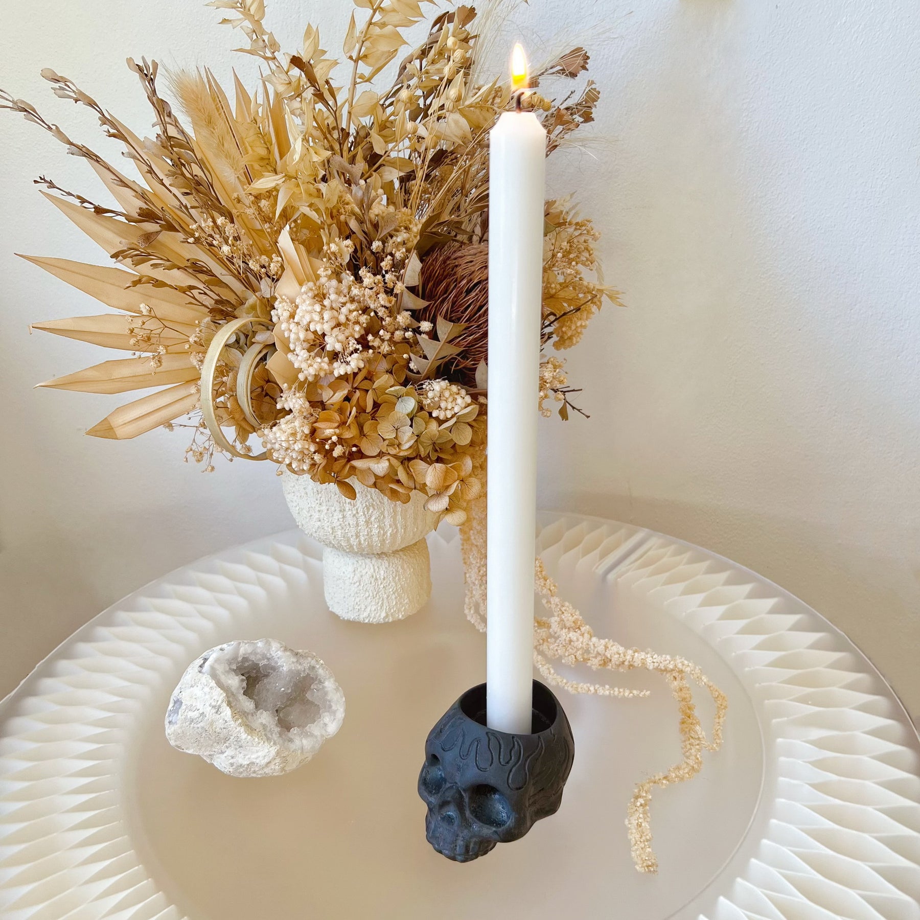Handmade Skull Candle Holder, Halloween Gift - LMJ Candles