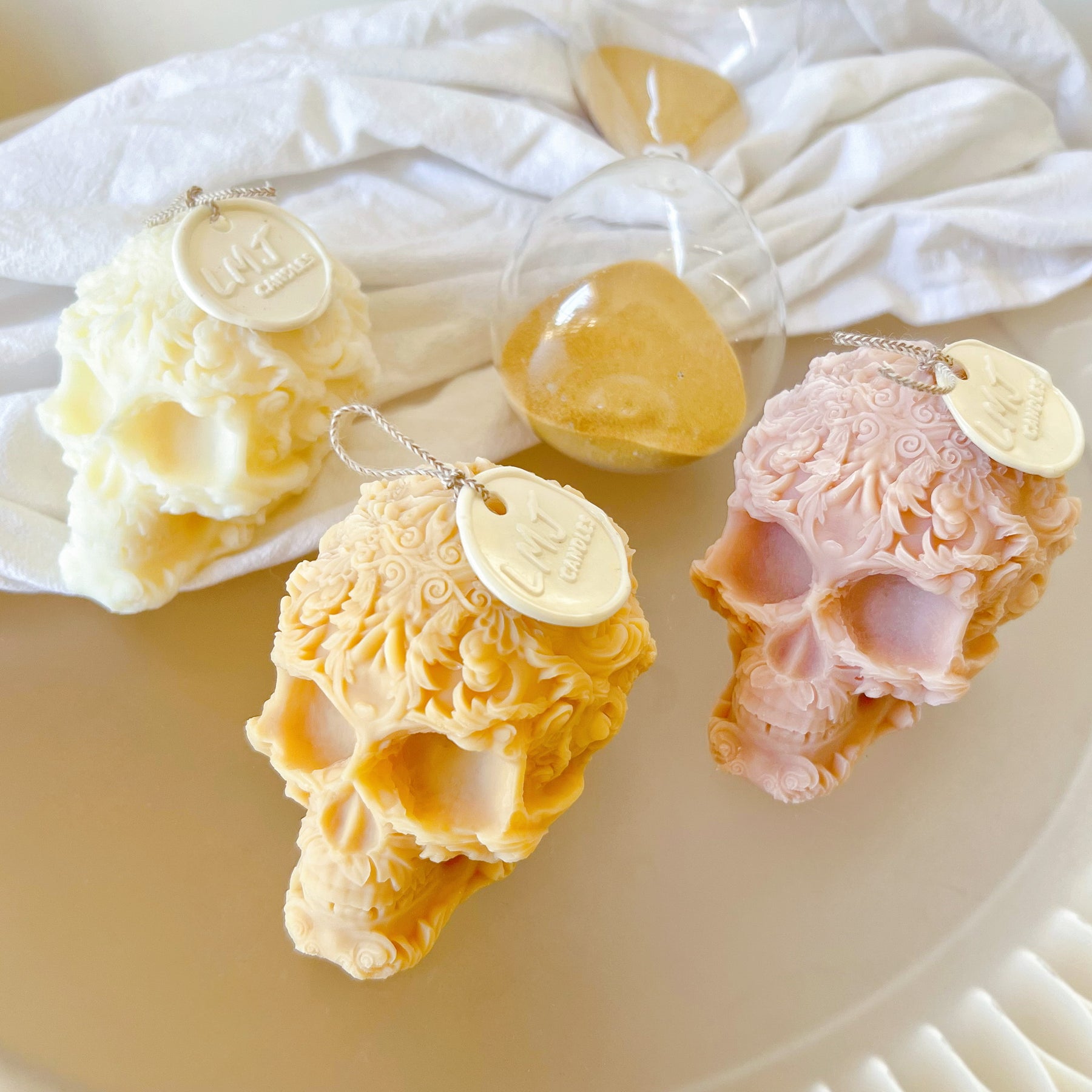 Flower Skull Scented Soy Candle, Halloween Décor - LMJ Candles