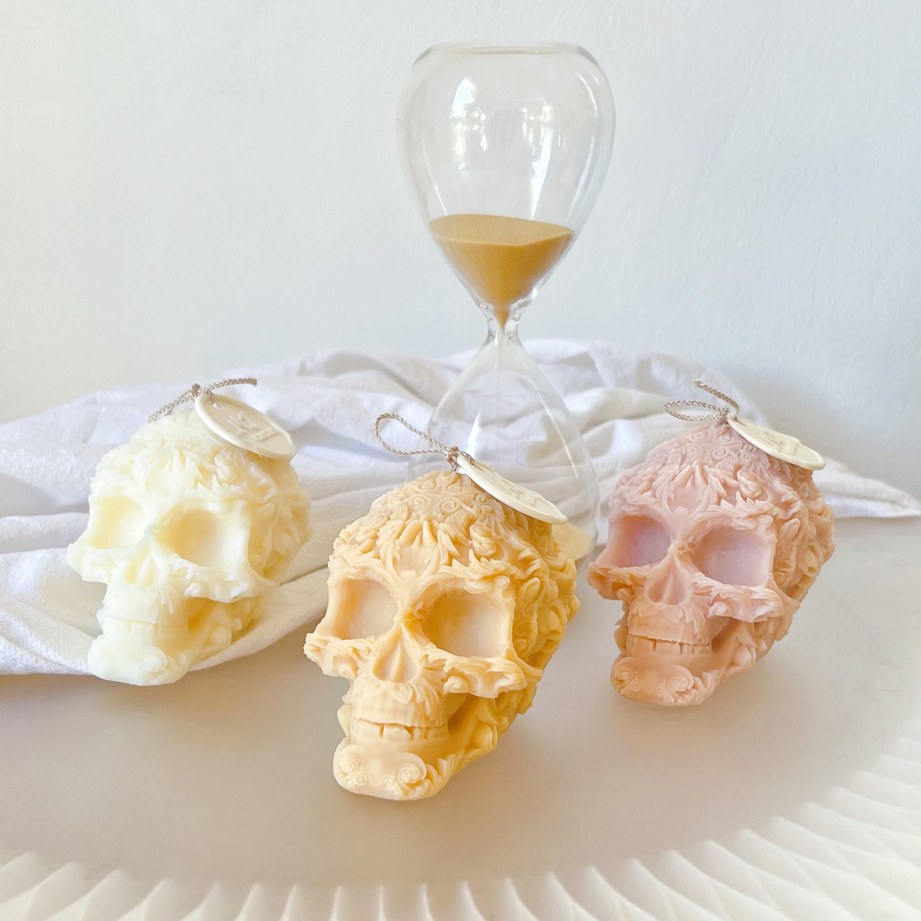 Flower Skull Scented Soy Candle, Halloween Décor - LMJ Candles