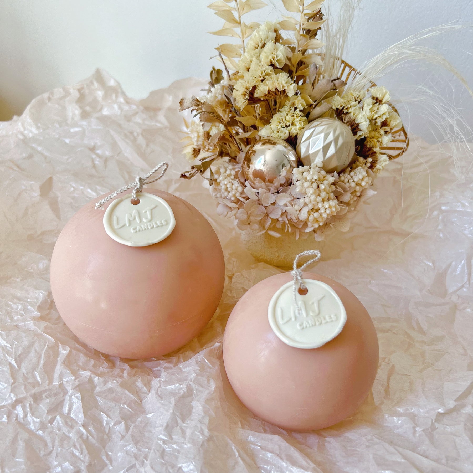 Sphere Ball Candle - Handmade Christmas Home Décor | LMJ Candles
