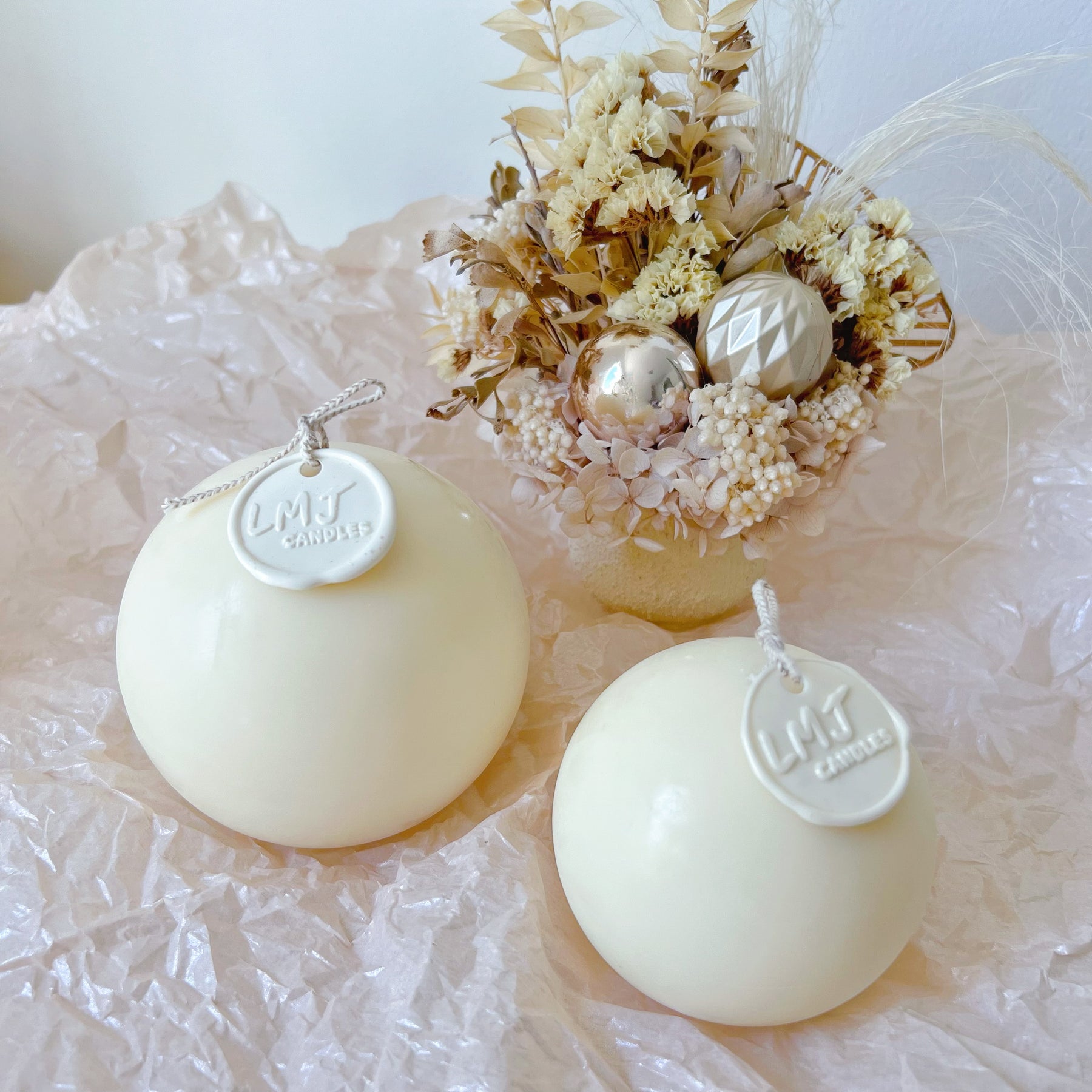 Sphere Ball Candle - Handmade Christmas Home Décor | LMJ Candles
