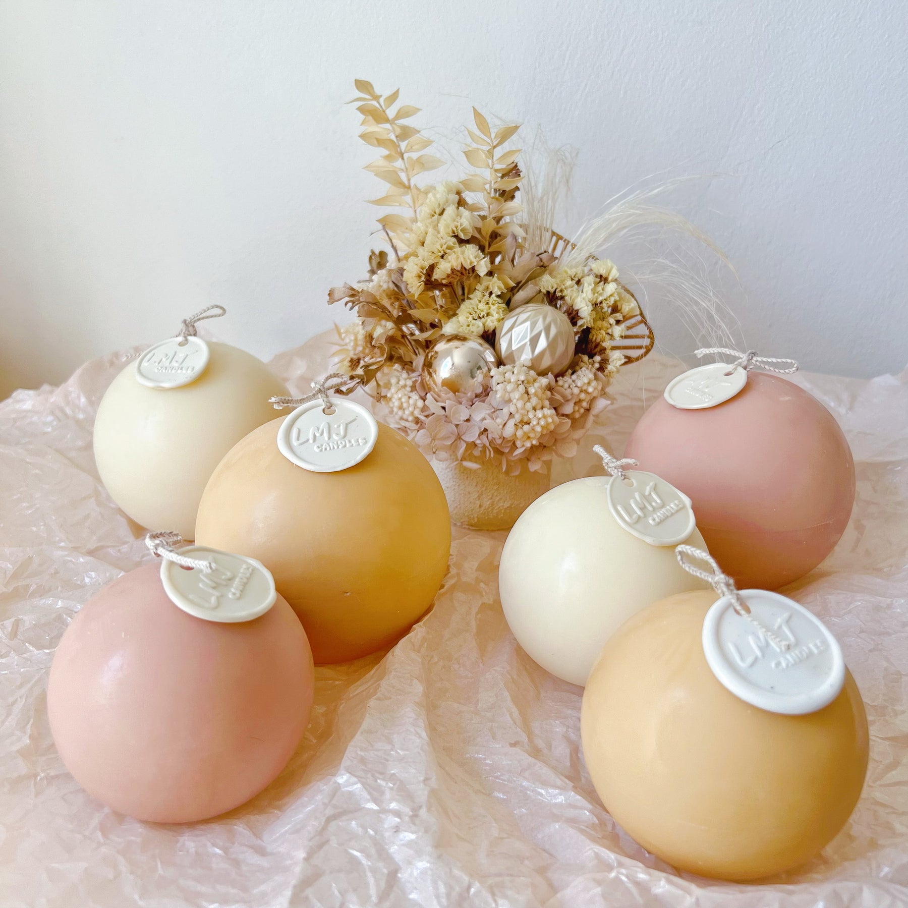 Sphere Ball Candle - Handmade Christmas Home Décor | LMJ Candles