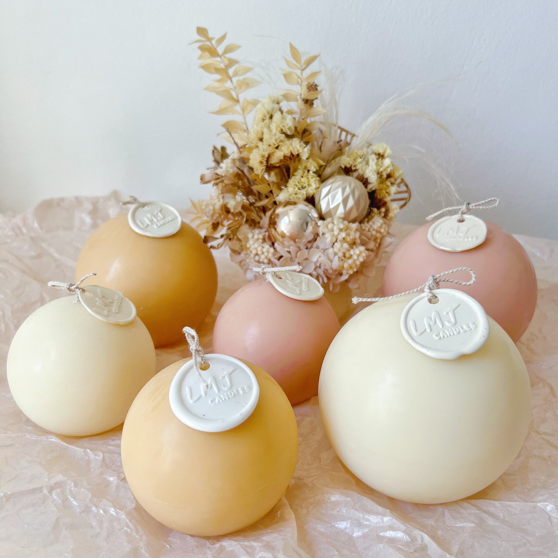 Sphere Ball Candle - Handmade Christmas Home Décor | LMJ Candles