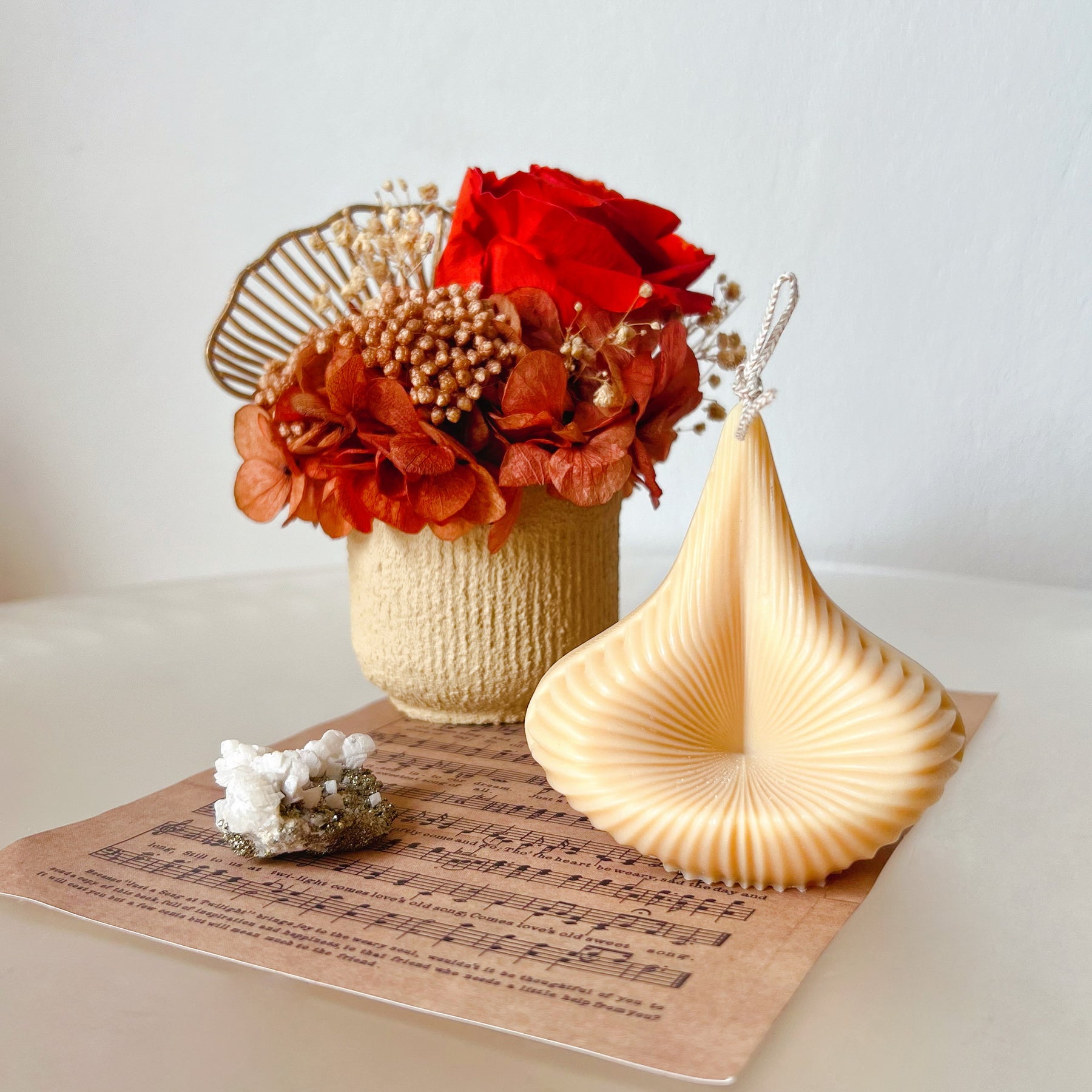 Ribbed Pyramid Scented Soy Candle, Home Décor - LMJ Candles