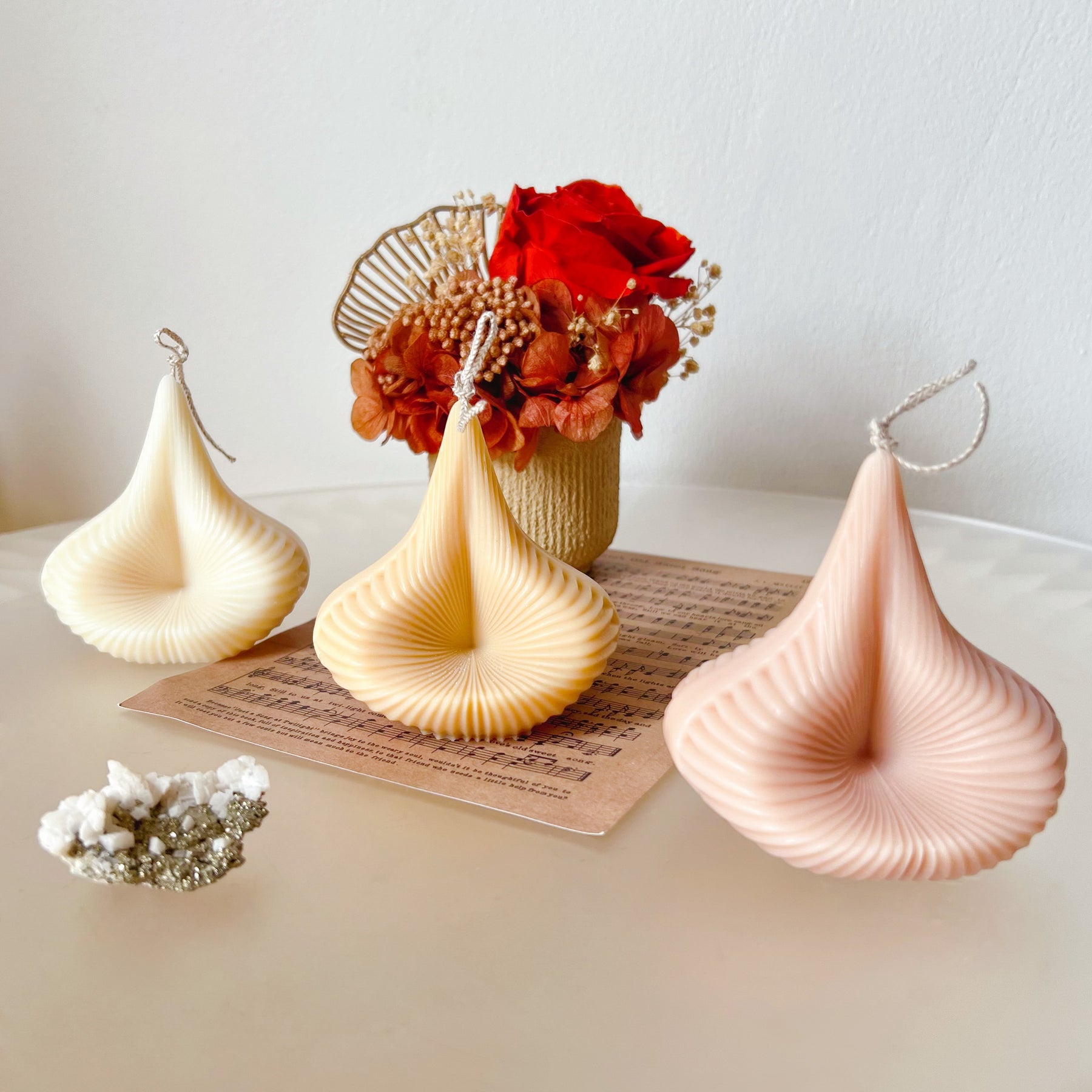 Ribbed Pyramid Scented Soy Candle, Home Décor - LMJ Candles