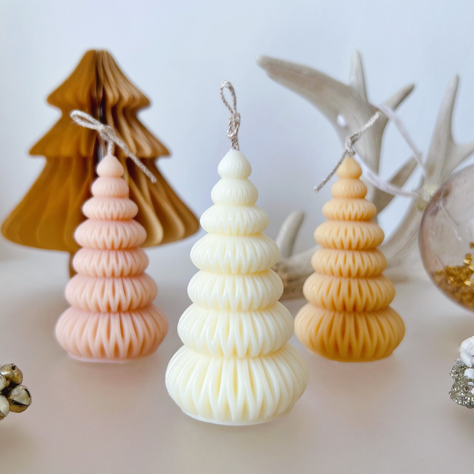 Origami Christmas Tree Candle, Handmade Xmas Décor - LMJ Candles