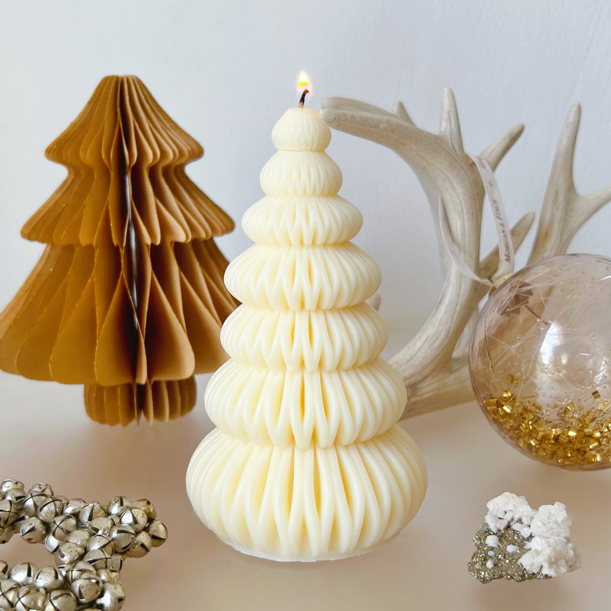  Origami Christmas Tree Candle, Handmade Xmas Décor - LMJ Candles