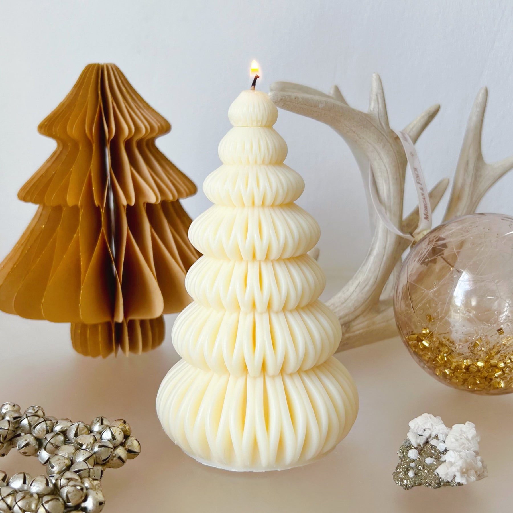 Origami Christmas Tree Candle, Handmade Xmas Décor - LMJ Candles