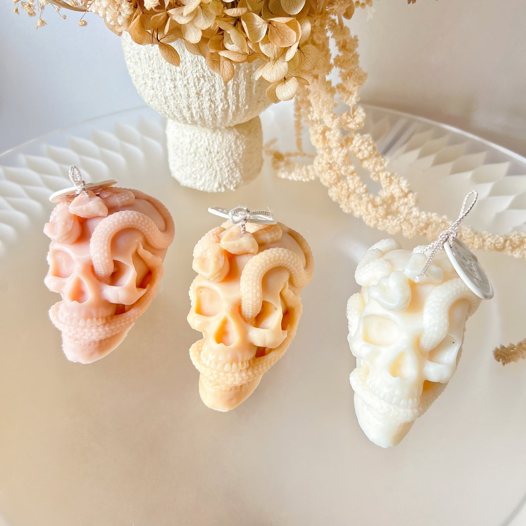 Skull Snake Scented Soy Candle, Halloween Décor - LMJ Candles