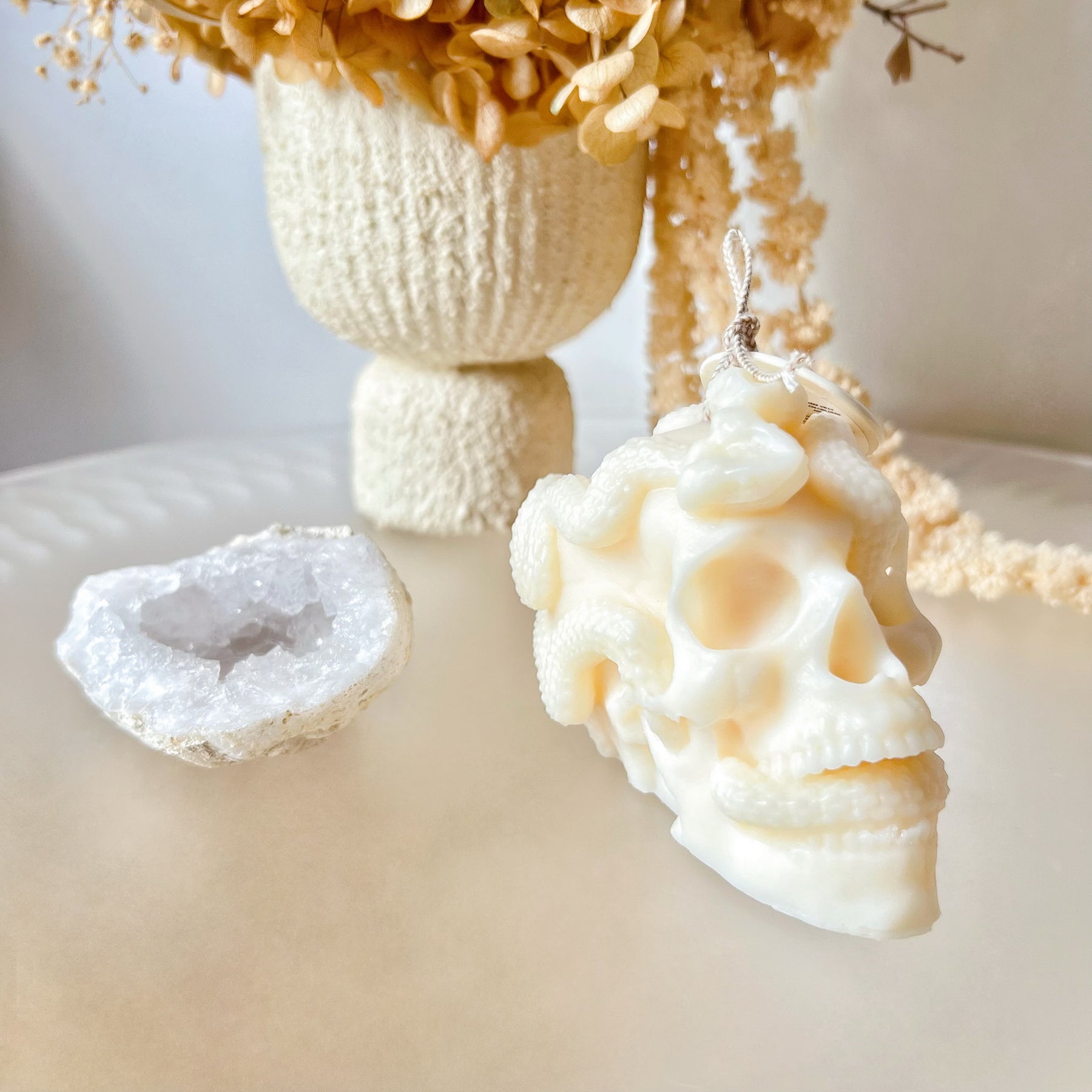 Skull Snake Scented Soy Candle, Halloween Décor - LMJ Candles
