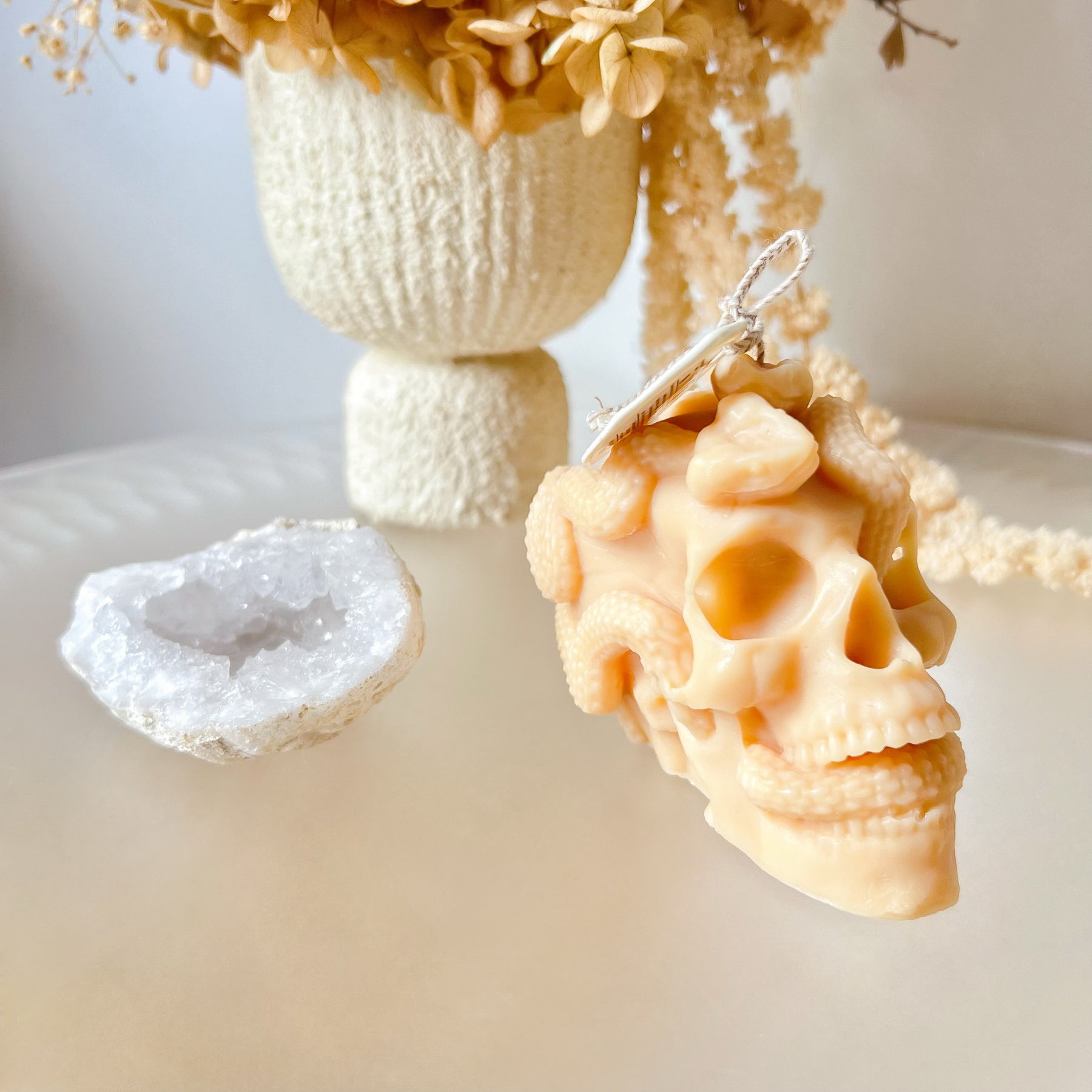 Skull Snake Scented Soy Candle, Halloween Décor - LMJ Candles