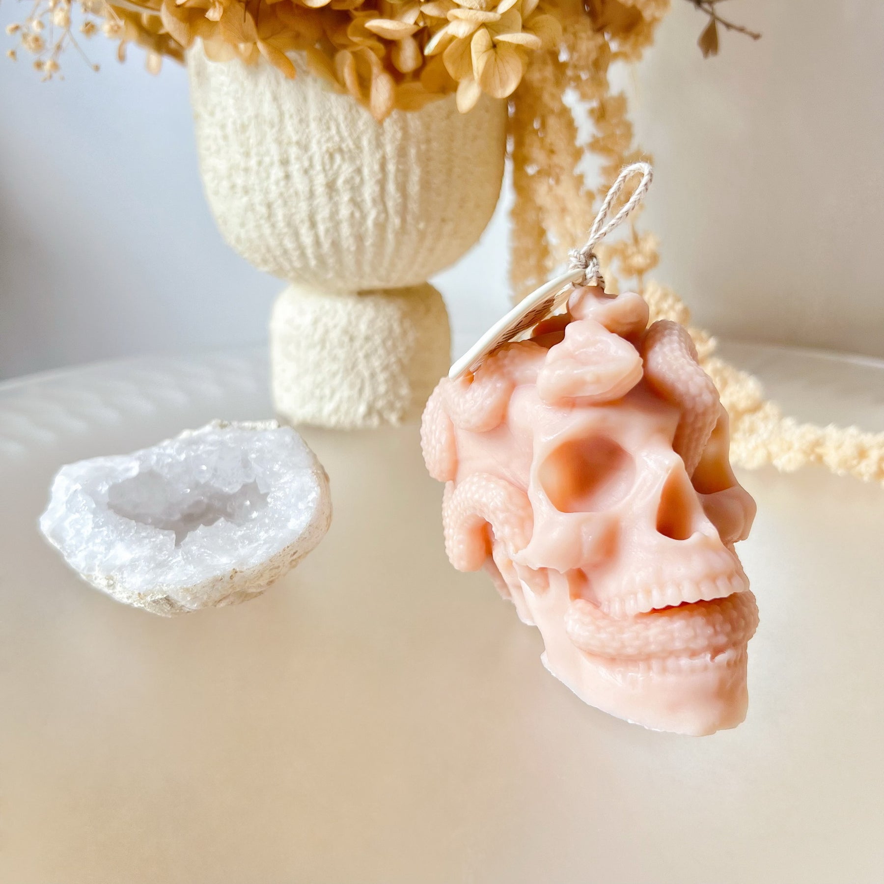 Skull Snake Scented Soy Candle, Halloween Décor - LMJ Candles