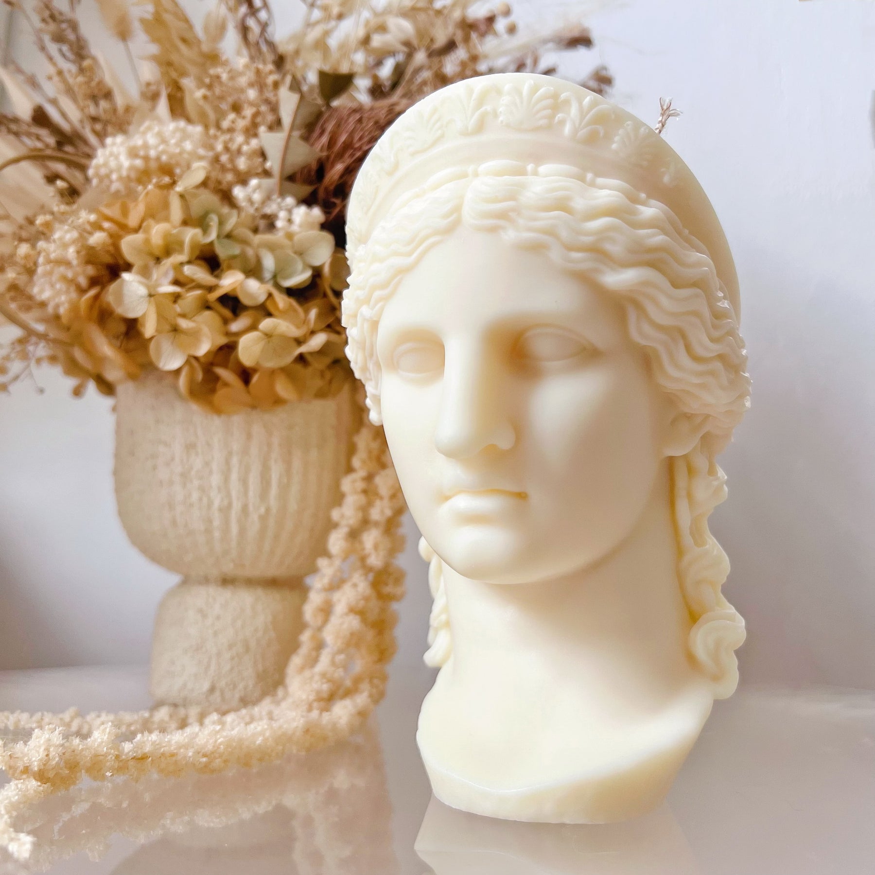 Greek Mythology Décor: Hera Bust Scented Soy Candle - LMJ Candles