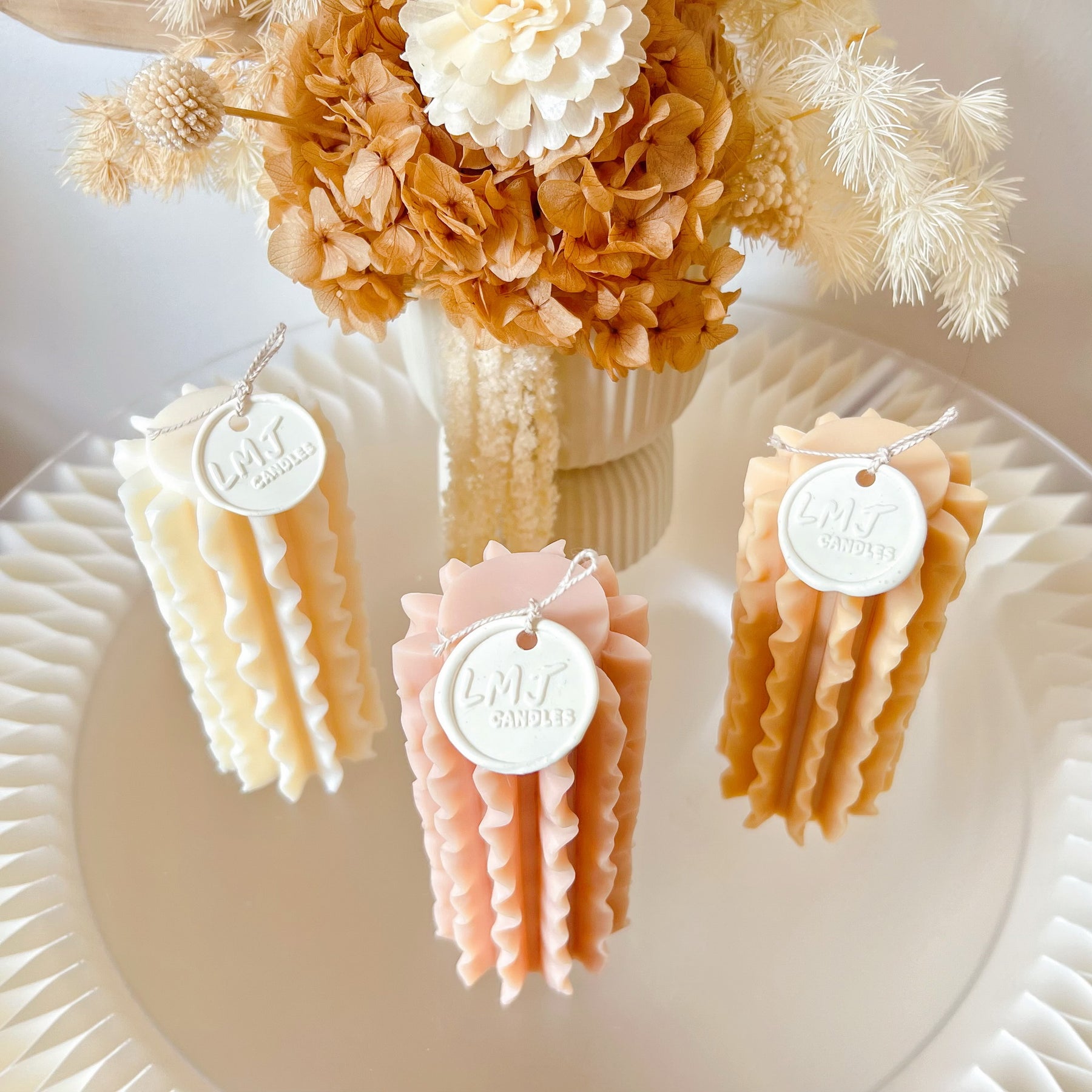 Frill Scented Soy Pillar Candle - Home Fragrances | LMJ Candles