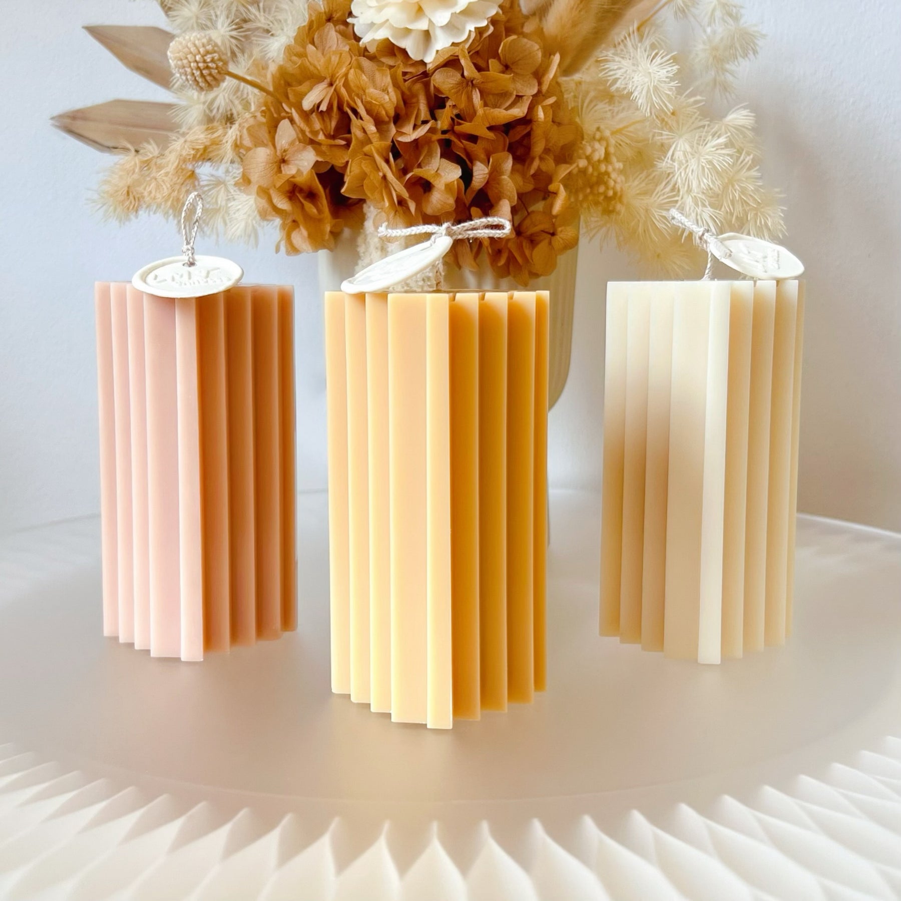 Geometric Square Pillar Candle, Minimalistic Décor - LMJ Candles