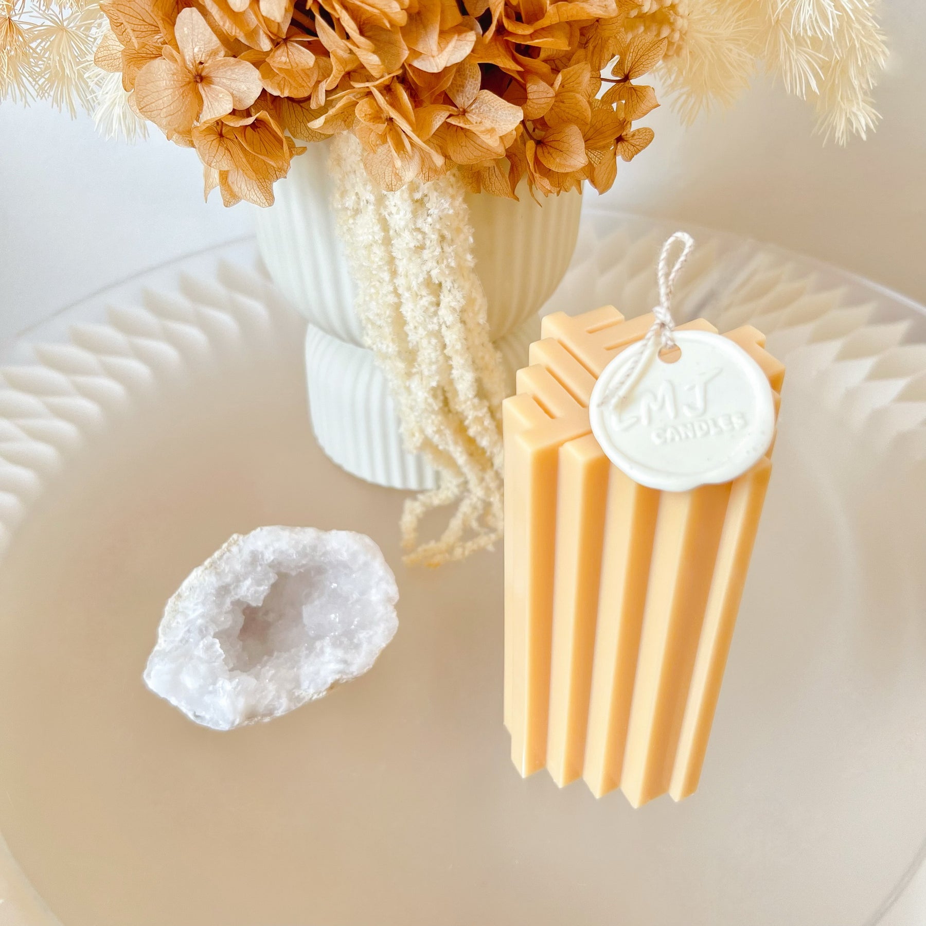 Geometric Square Pillar Candle, Minimalistic Décor - LMJ Candles