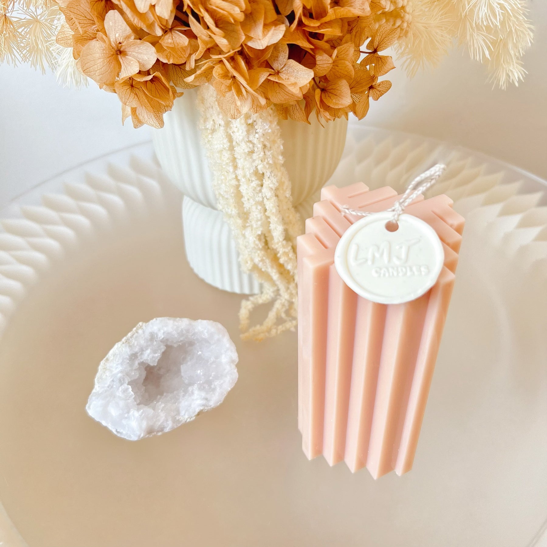 Geometric Square Pillar Candle, Minimalistic Décor - LMJ Candles