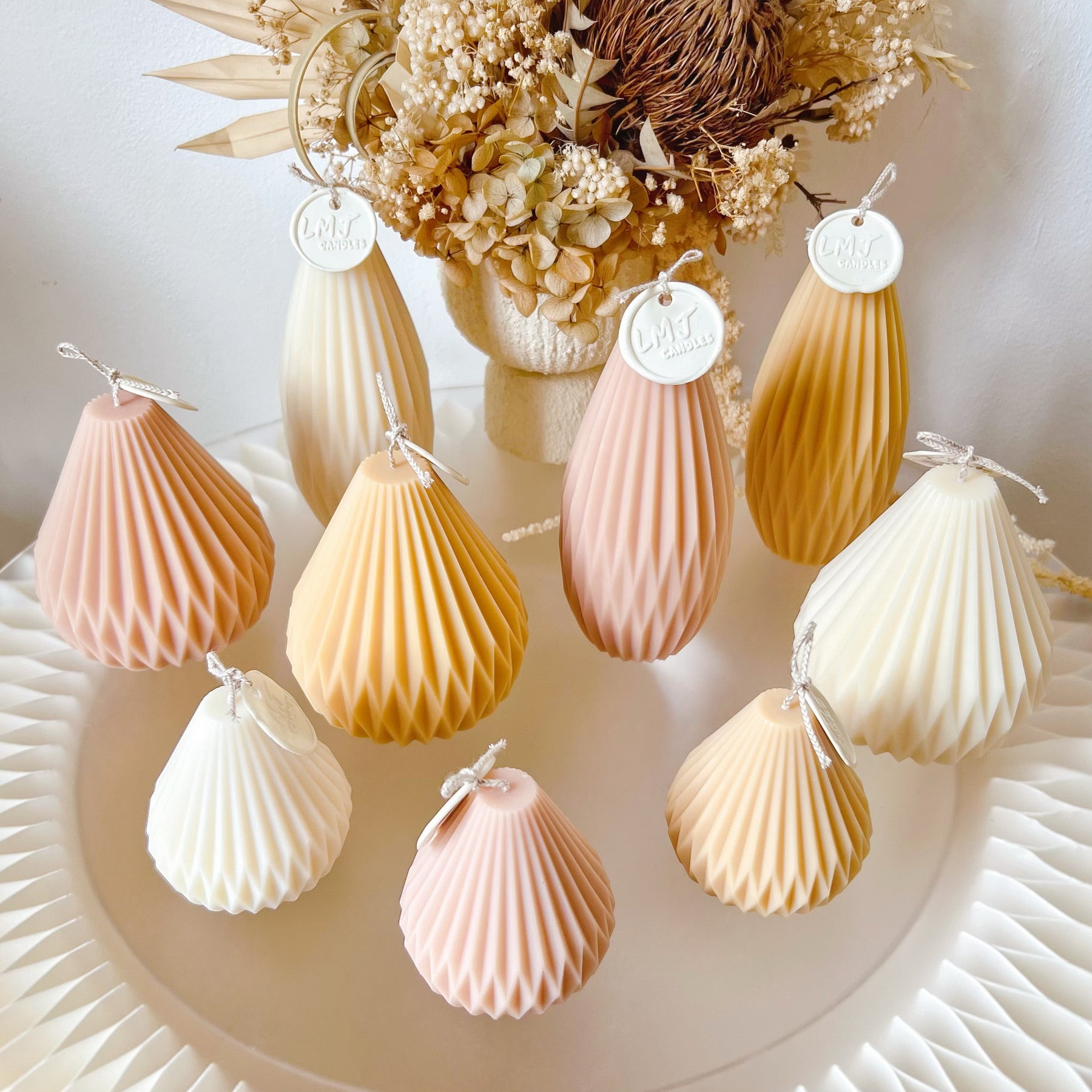 Lantern Scented Soy Pillar Candle, Pear Shaped Candle, LMJ Candles