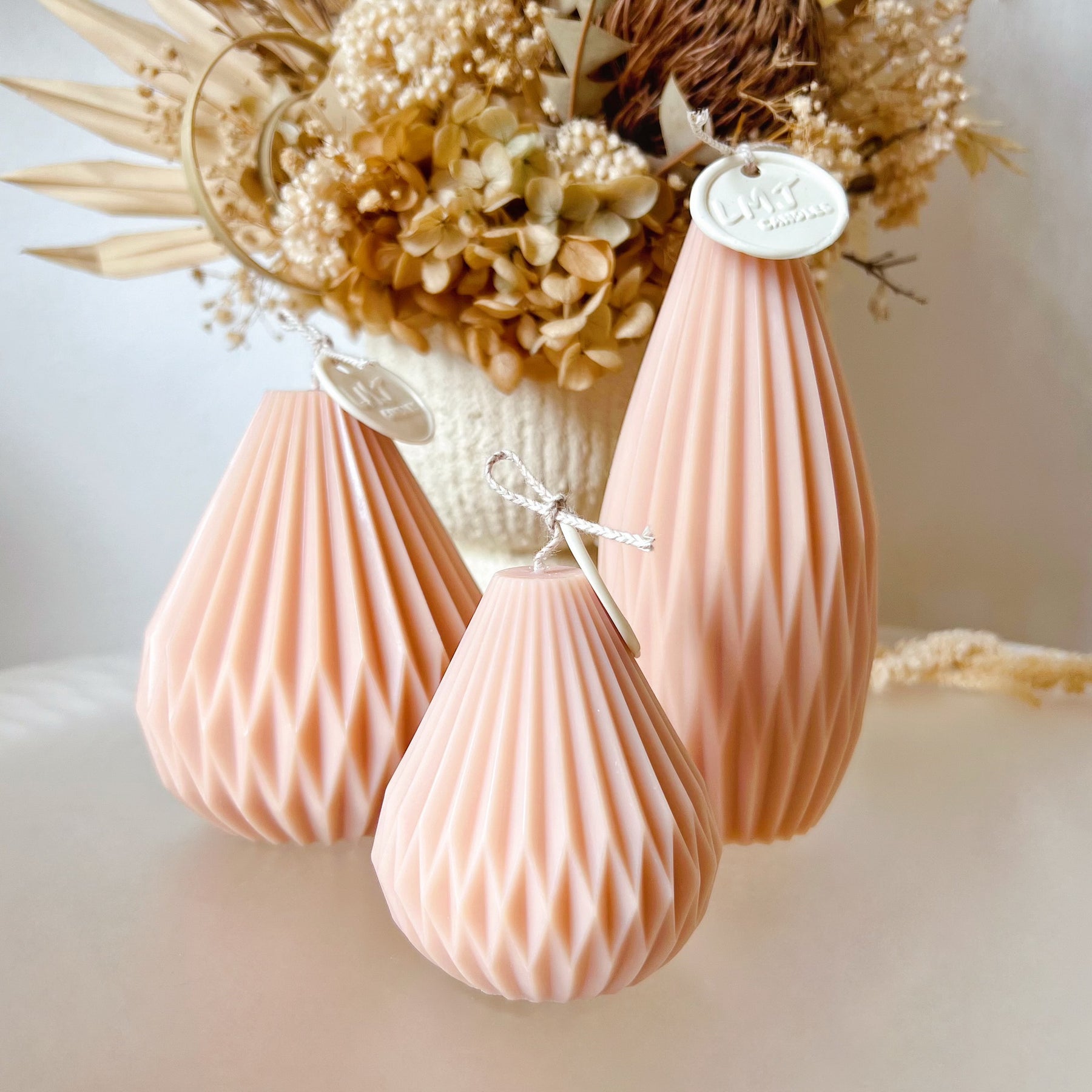 Lantern Scented Soy Pillar Candle, Pear Shaped Candle, LMJ Candles