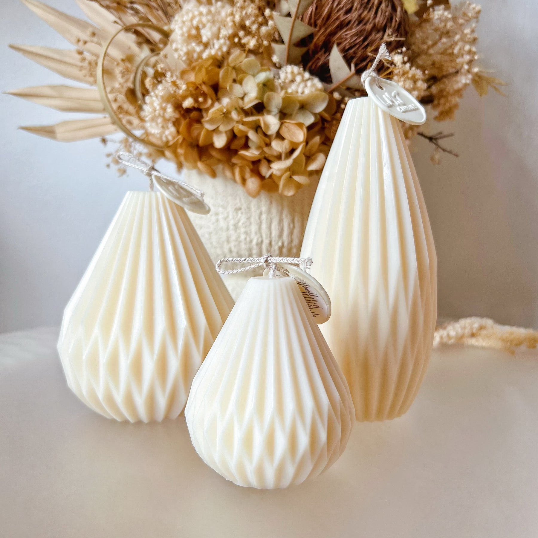 Lantern Scented Soy Pillar Candle, Pear Shaped Candle, LMJ Candles