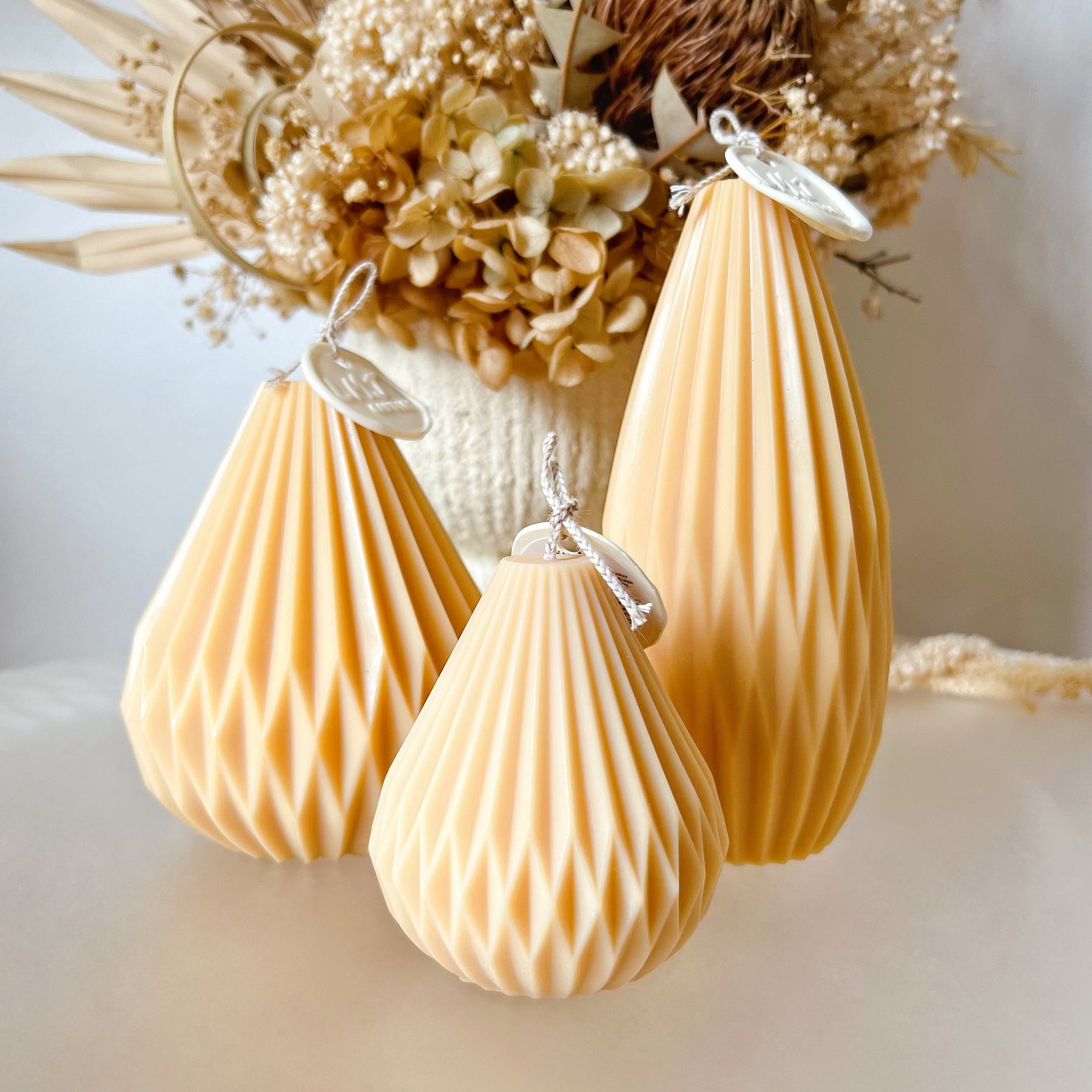 Lantern Scented Soy Pillar Candle, Pear Shaped Candle, LMJ Candles