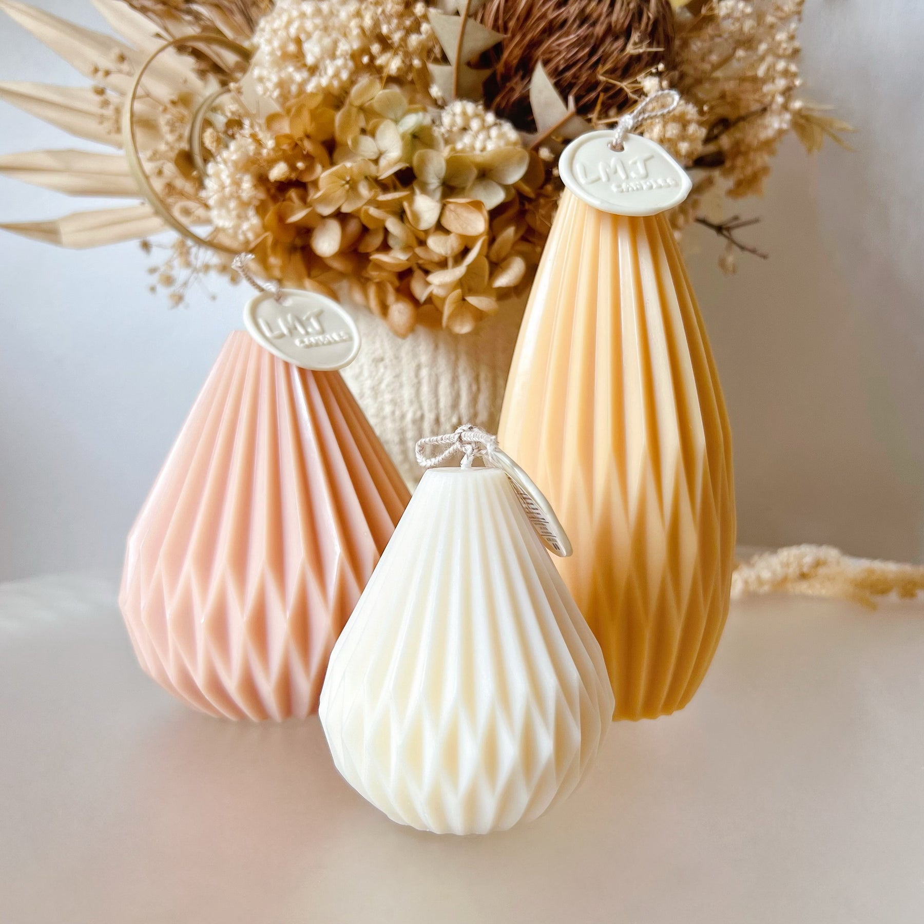 Lantern Scented Soy Pillar Candle, Pear Shaped Candle, LMJ Candles