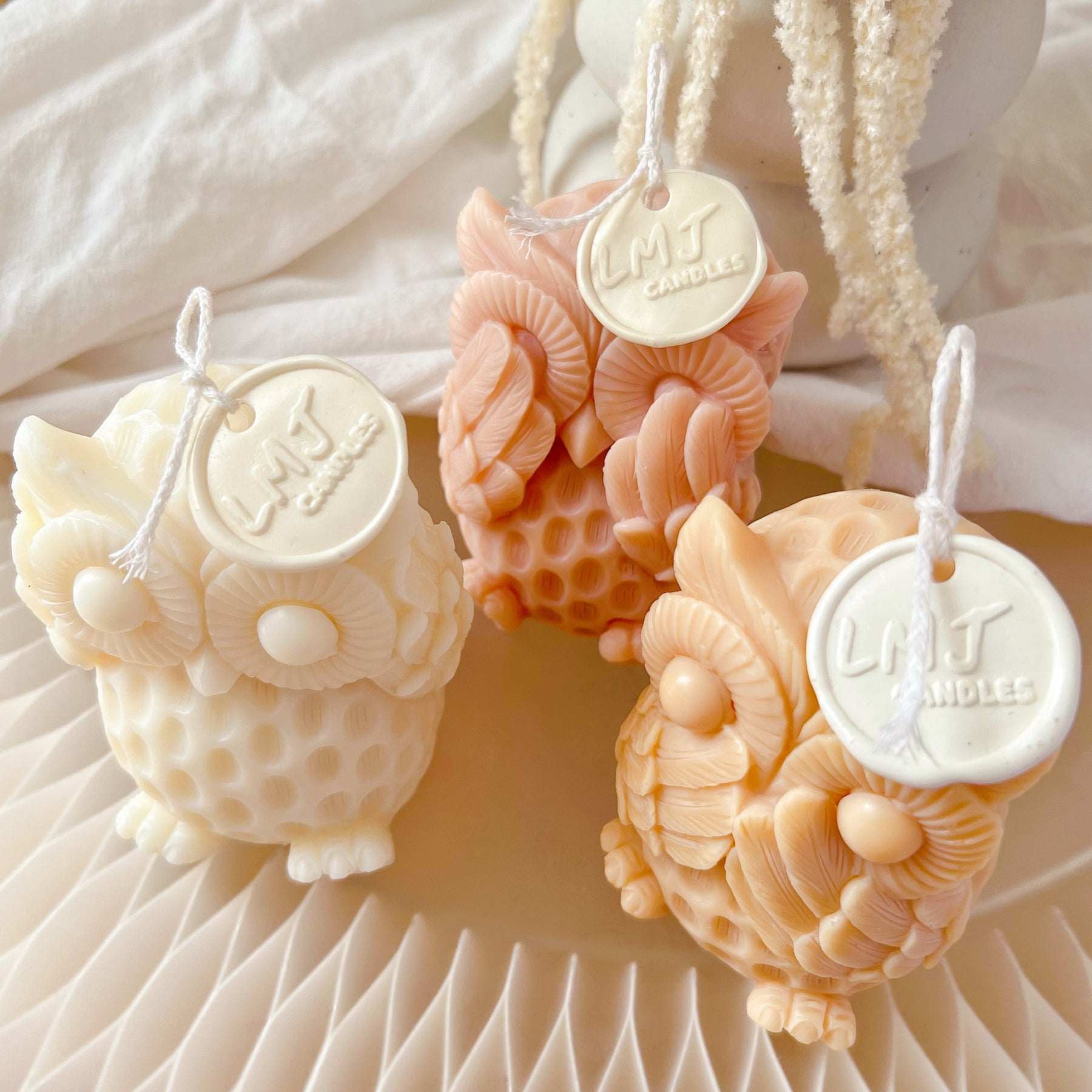 Three Wise Owls Scented Soy Animal Candles - LMJ Candles
