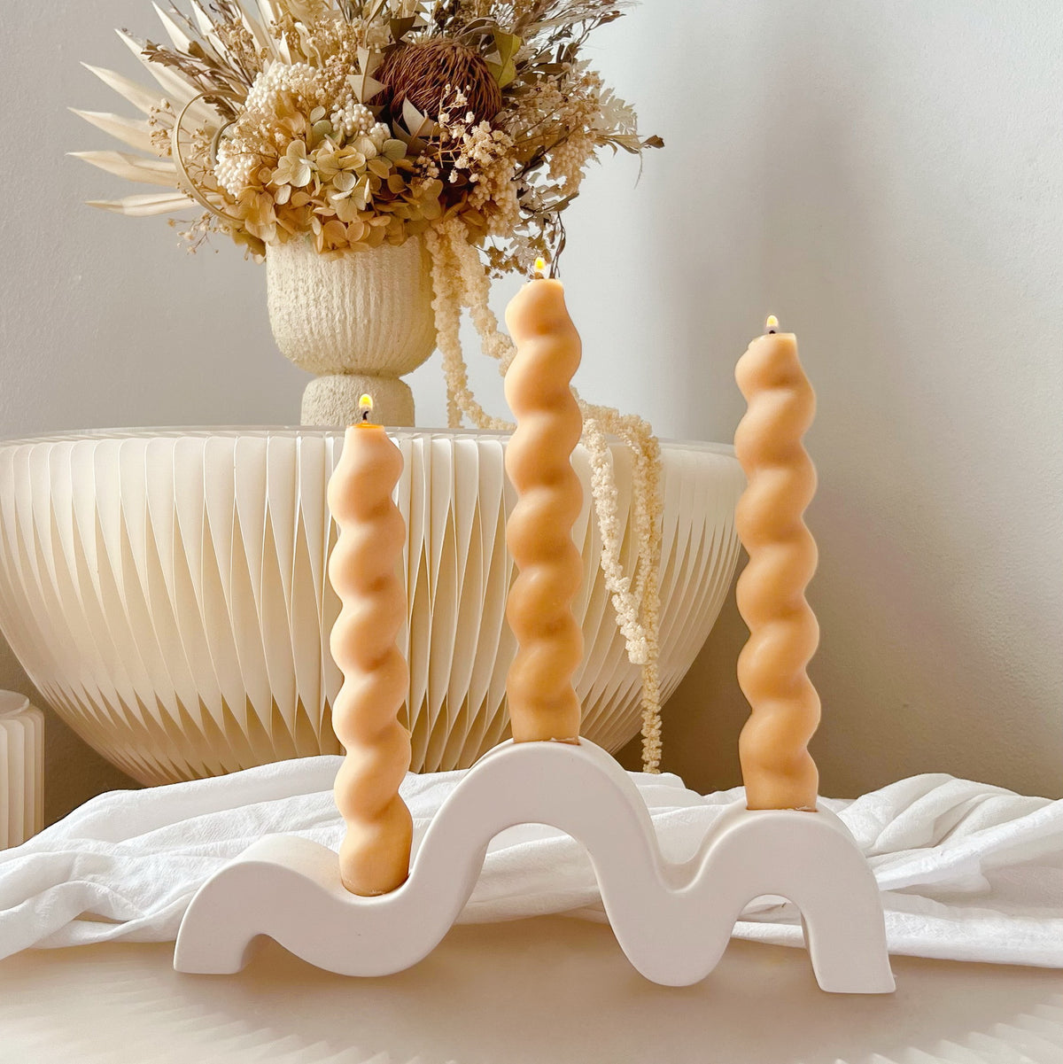 Handmade soy wax taper candles for a perfect dinner table setting | Scented stick candle for a cozy dinner | LMJ Candles