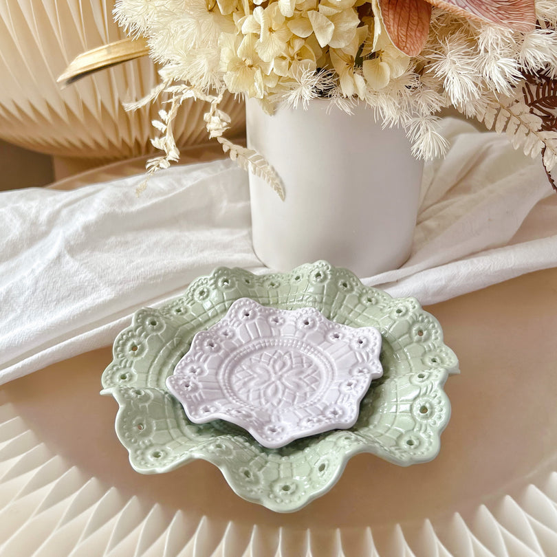 Handmade Vintage Frill Decorative Trays | LMJ Candles