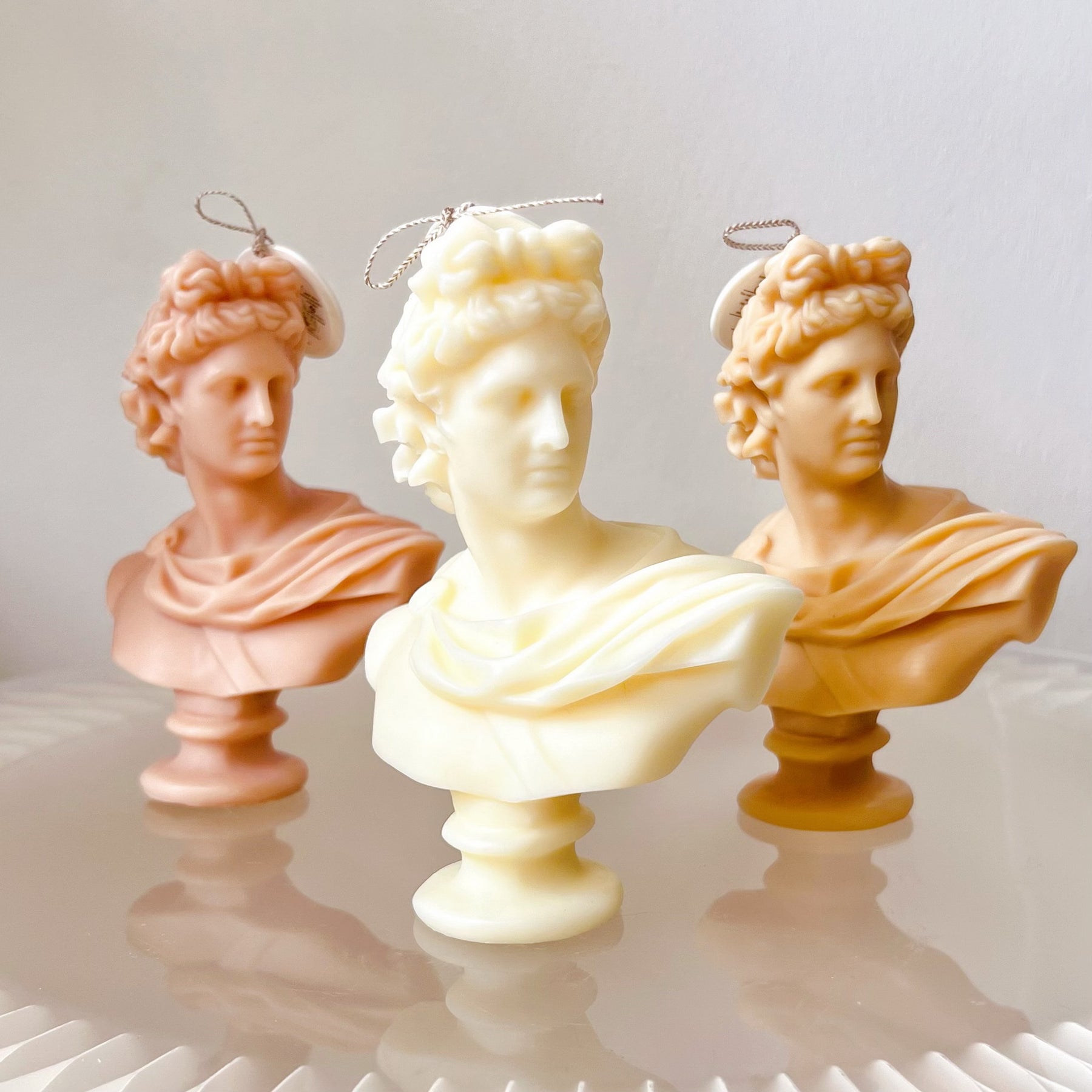 Apollo Bust Scented Soy Candle, Ancient Greek Art - LMJ Candles