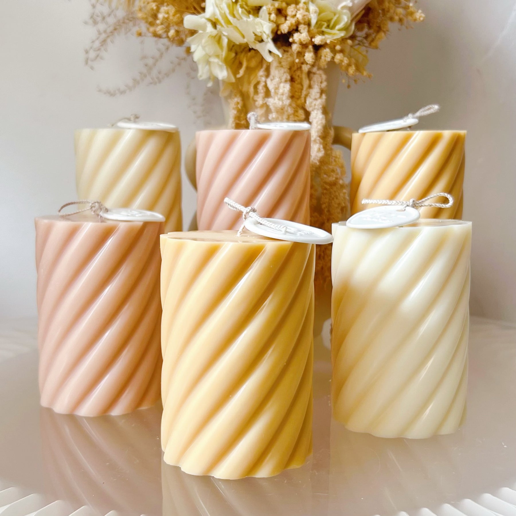 Spiral Pillar Candle, Luxurious Wedding Candle Set - LMJ Candles