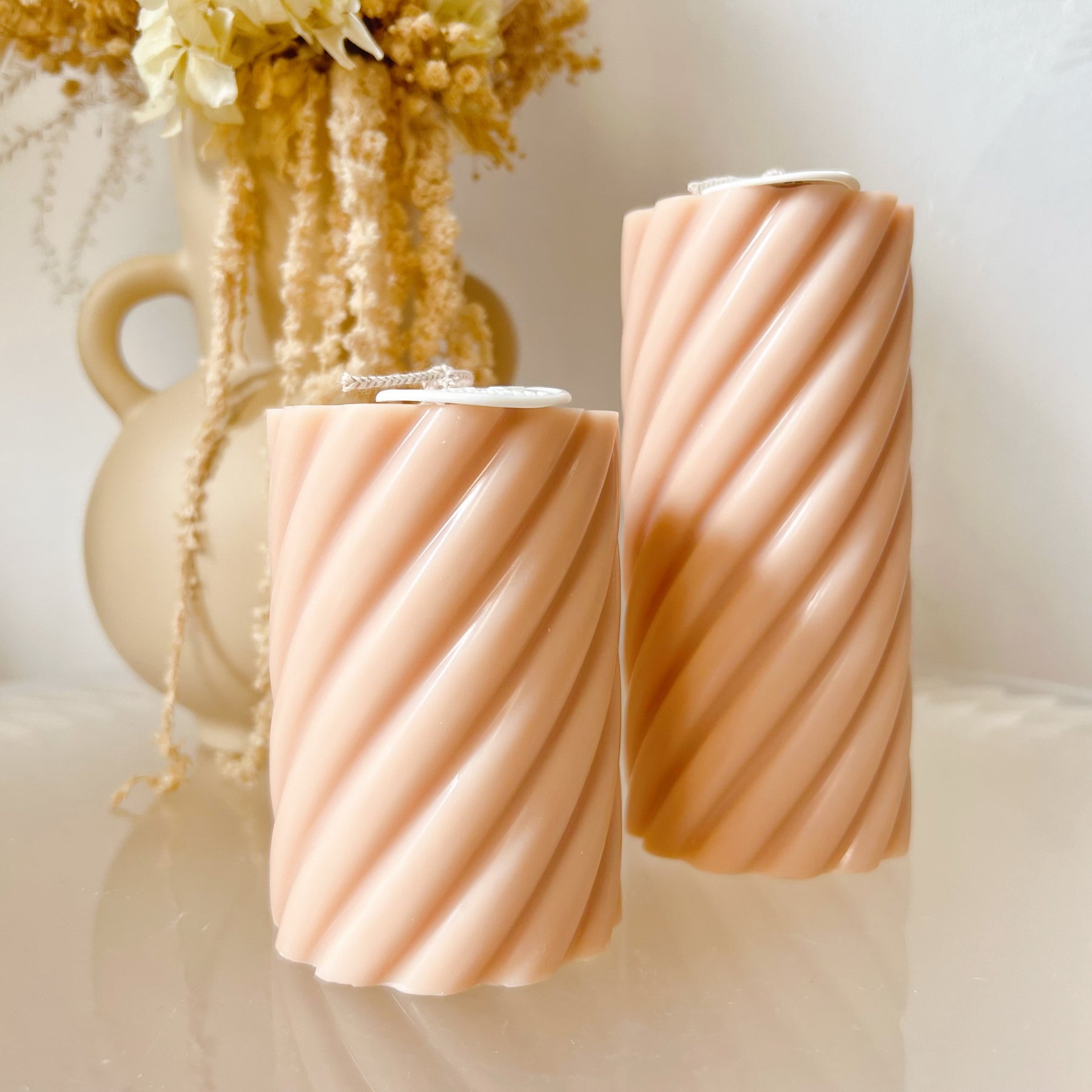 Spiral Pillar Candle, Luxurious Wedding Candle Set - LMJ Candles